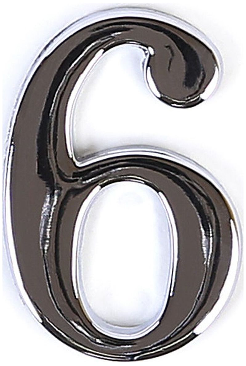 Изображение товара Самоклеящаяся цифра 6 Larvij 45х30 мм из цинка бронзовая