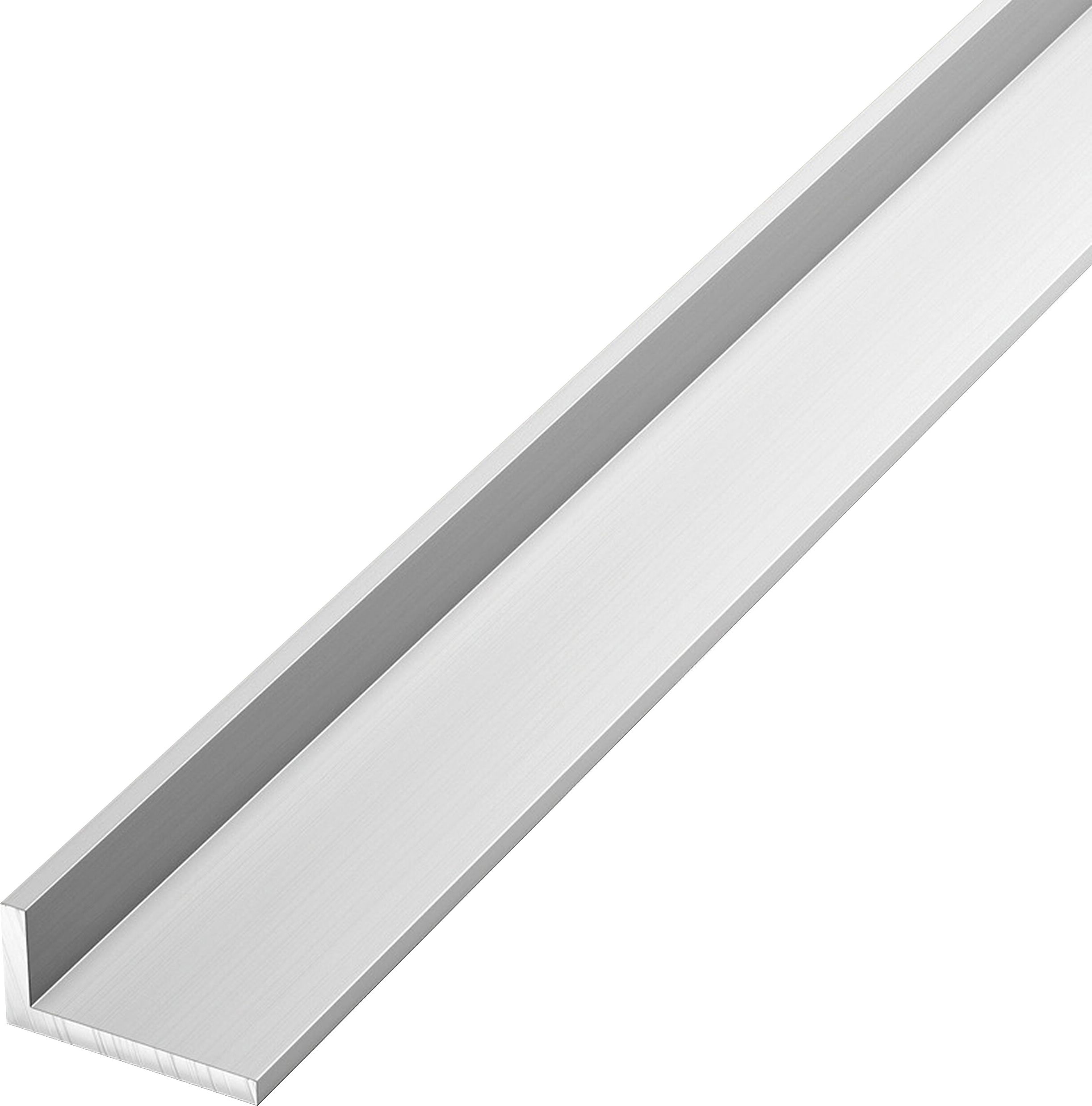 Изображение товара Уголок разносторонний ЛУКА серебро 1000х20х2 мм алюминиевый для строительства и ремонта
