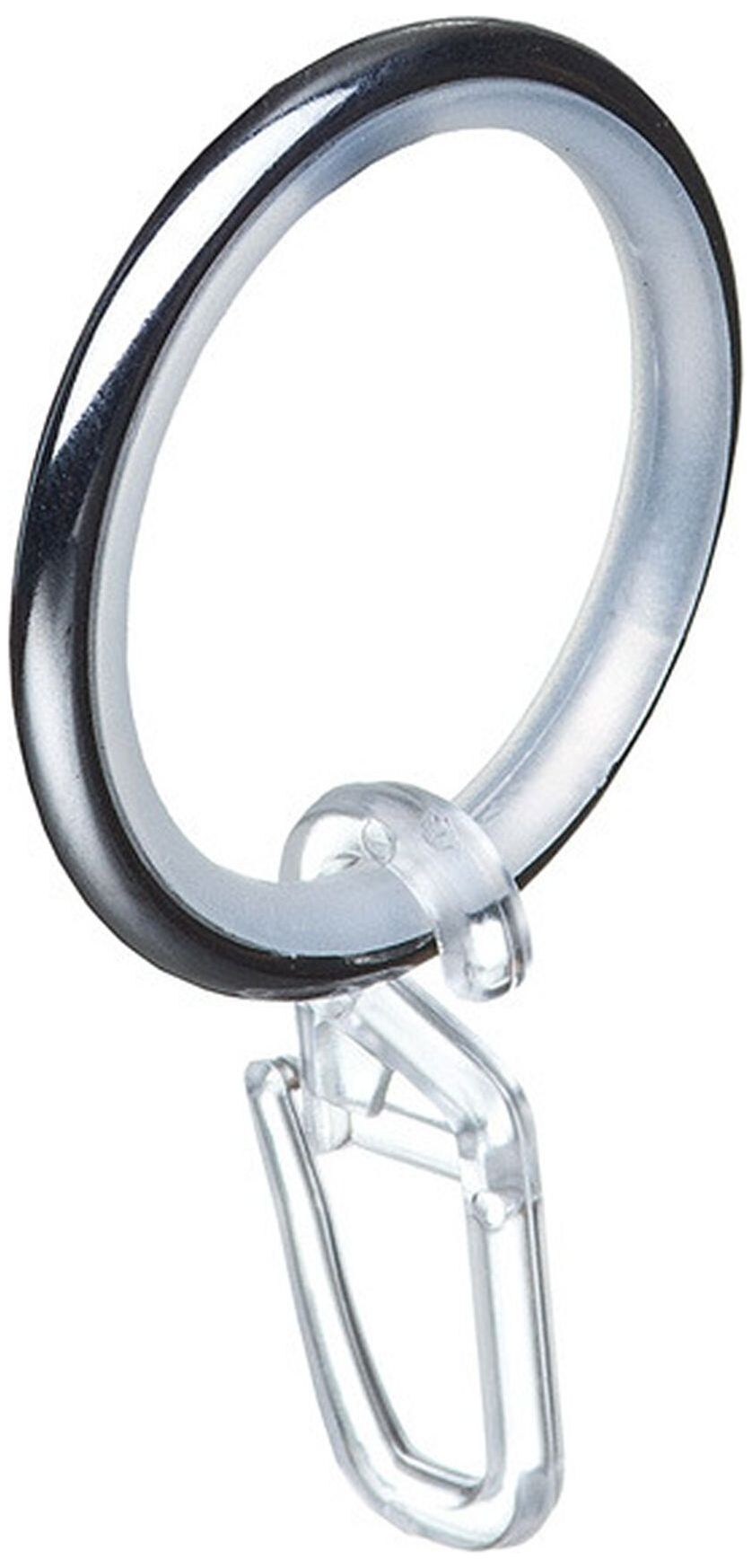 Изображение товара Кольца с крючками для карниза ORBIS d16 стальной сплав хром 10 шт