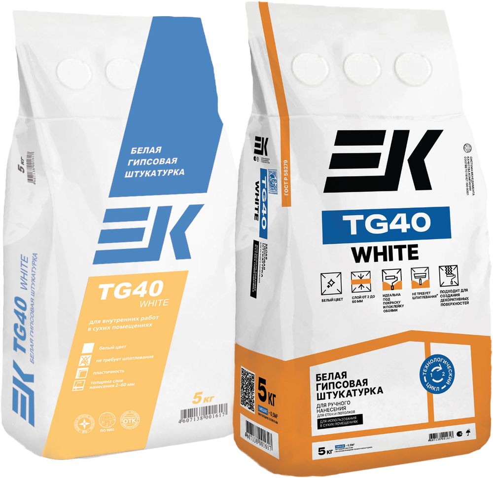 Изображение товара Штукатурка гипсовая EK TG40 WHITE 5 кг