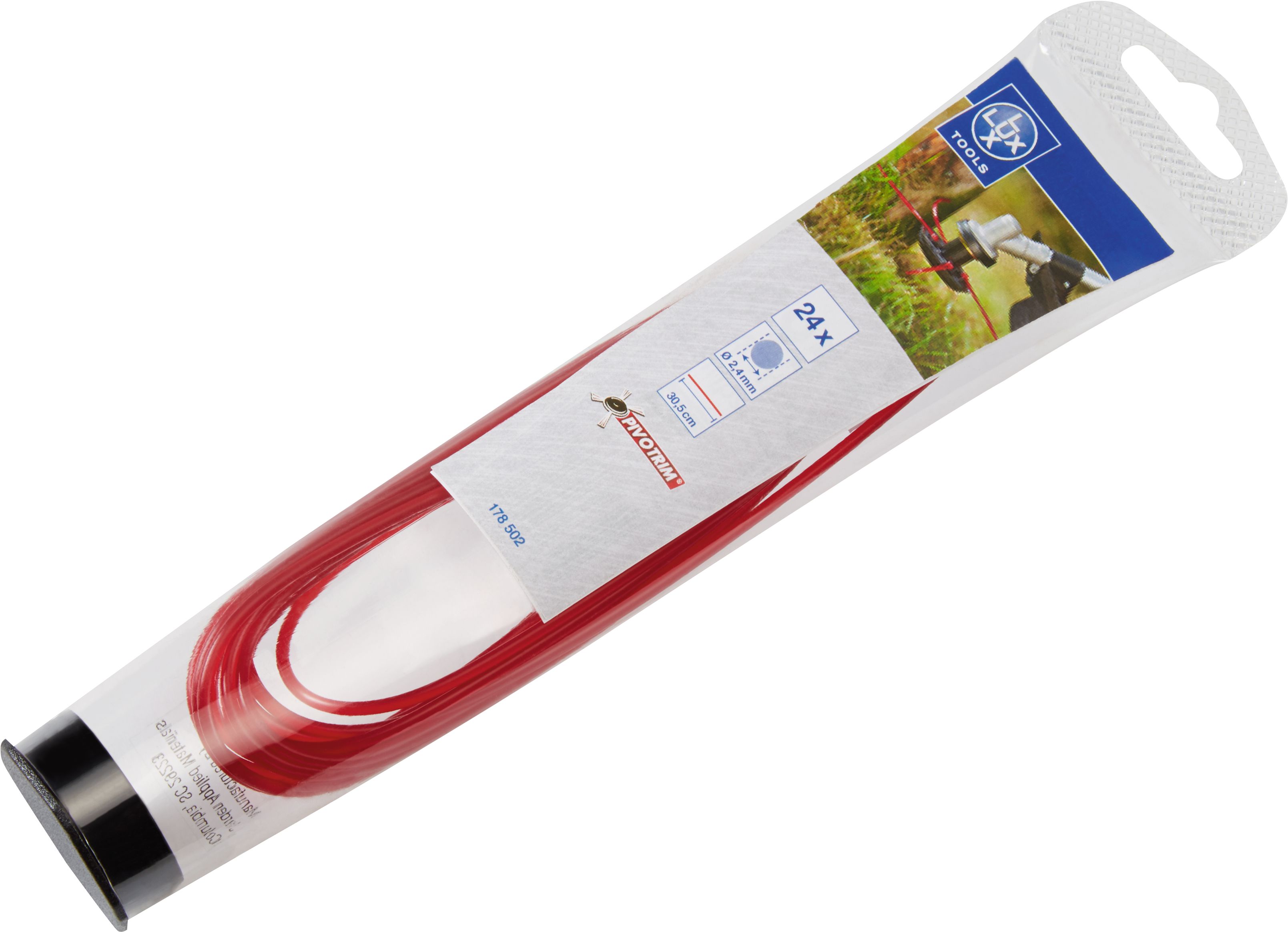 Изображение товара Леска LUX-TOOLS PIVO 2,4 мм х 30,5 м, 24 нитей для триммеров