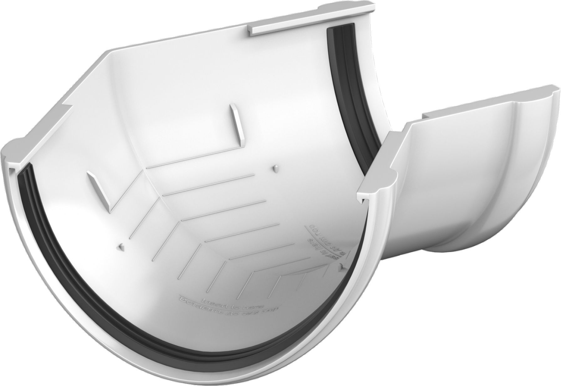 Изображение товара Угол желоба ТЕХНОНИКОЛЬ Architect белый d125/82 мм