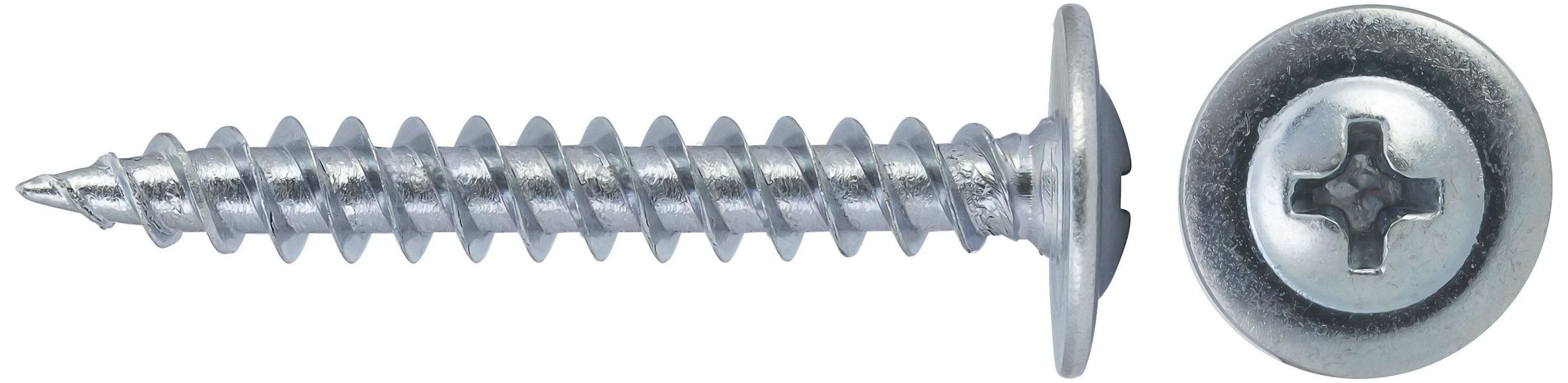 Изображение товара Саморезы Tech-KREP 4,2х25 мм крестообразные по металлу 900 шт белый цинк