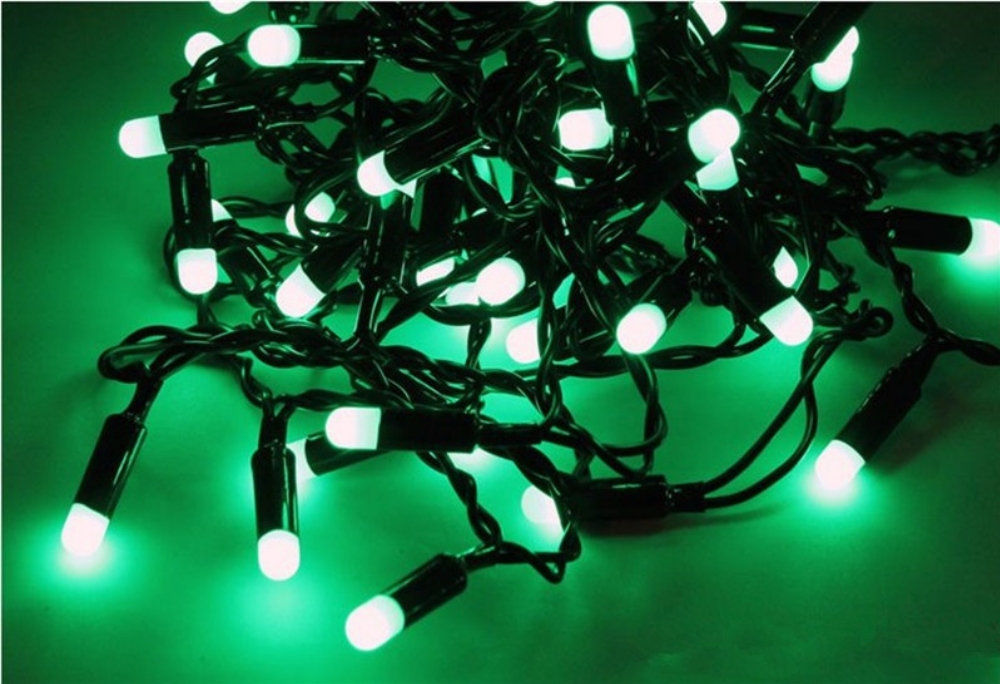 Изображение товара Электрогирлянда внешняя "Занавес" 625 зеленых LED лампочек 2,5 х 1,5м