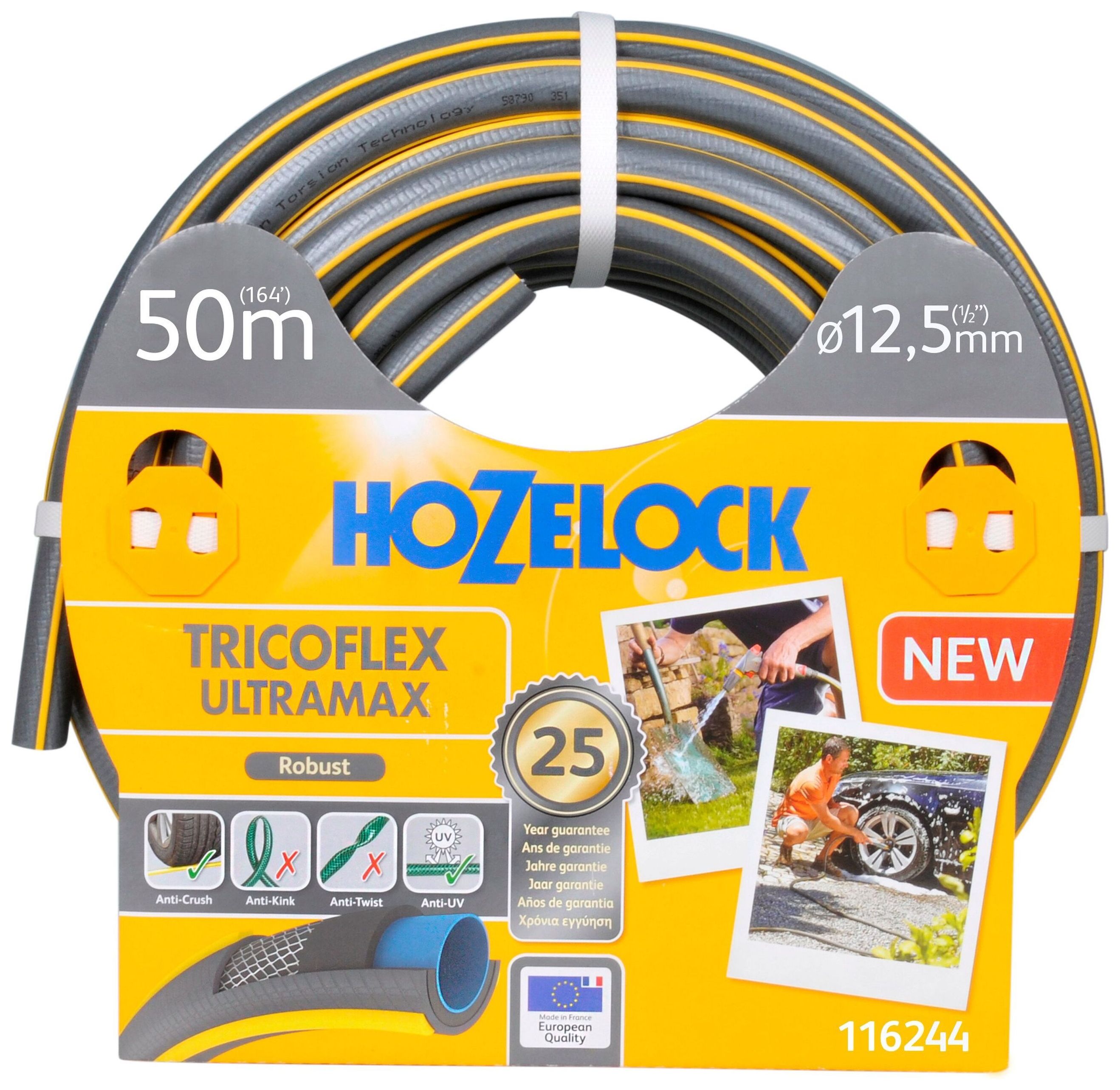 Изображение товара Шланг для полива HOZELOCK Tricoflex Ultramax 50 м 1/2 дюйма армированный водопроводный