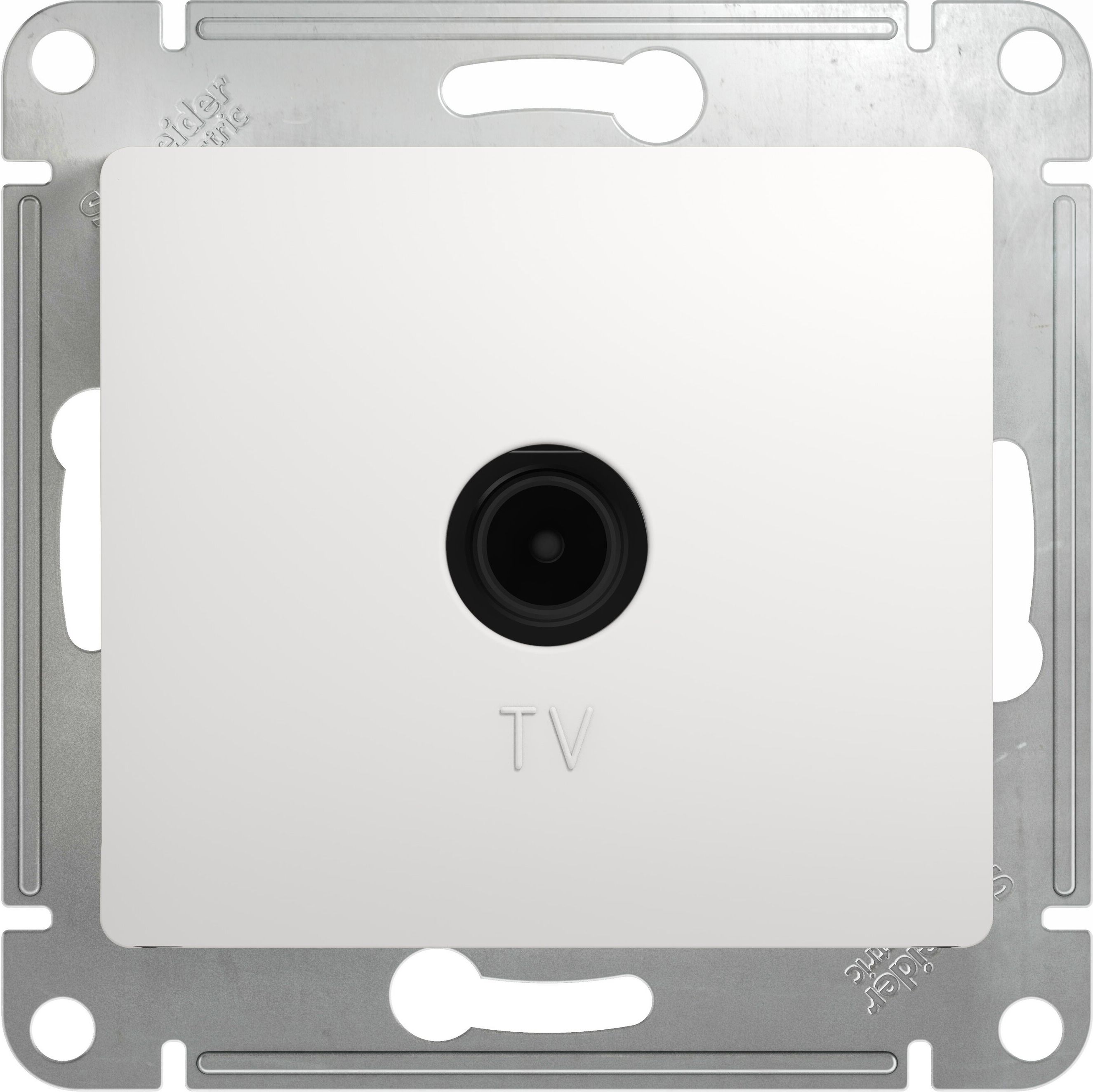 Изображение товара Розетка TV 1 пост Schneider Electric GLOSSА белая, скрытый монтаж, IP20