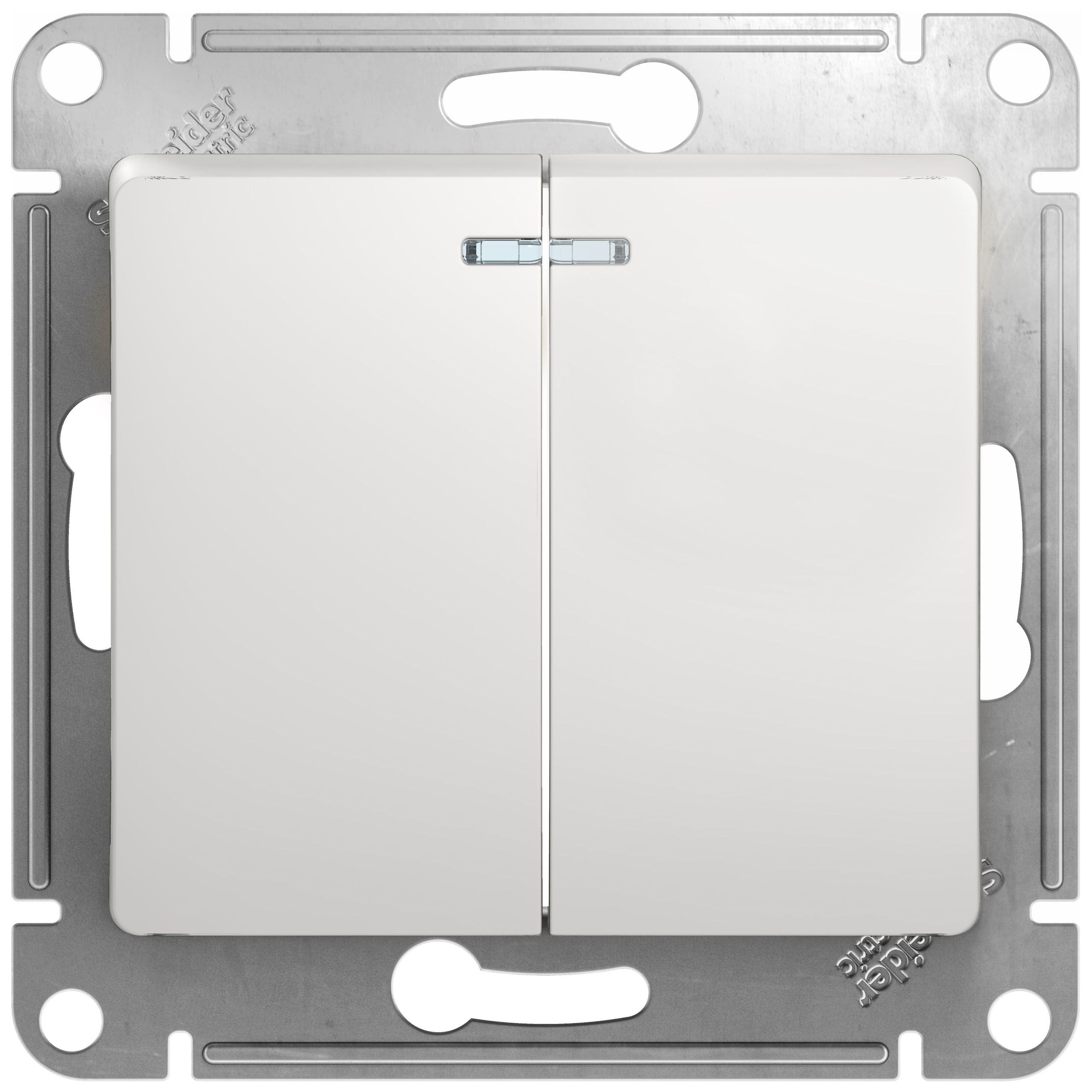 Изображение товара Выключатель 2-клавишный Schneider Electric GLOSSА белый