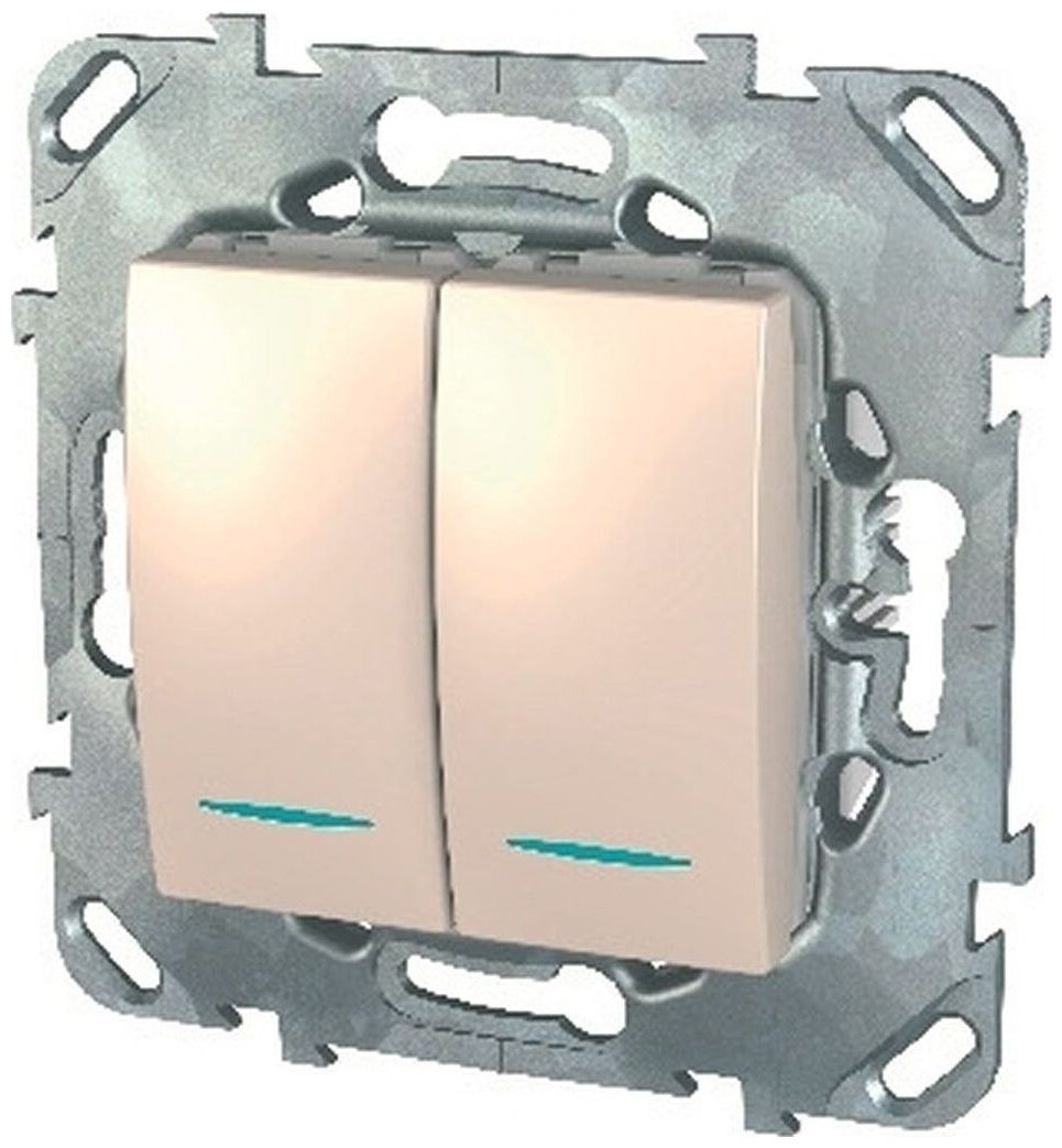 Изображение товара Выключатель 2-клавишный Schneider Electric Unica кремовый