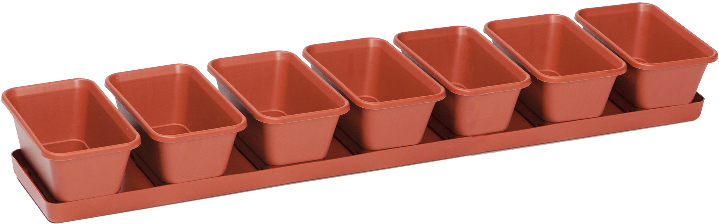 Изображение товара Горшок DAREL МИНИ-САД 73х16,5х8,5 см из полипропилена коричневый с поддоном