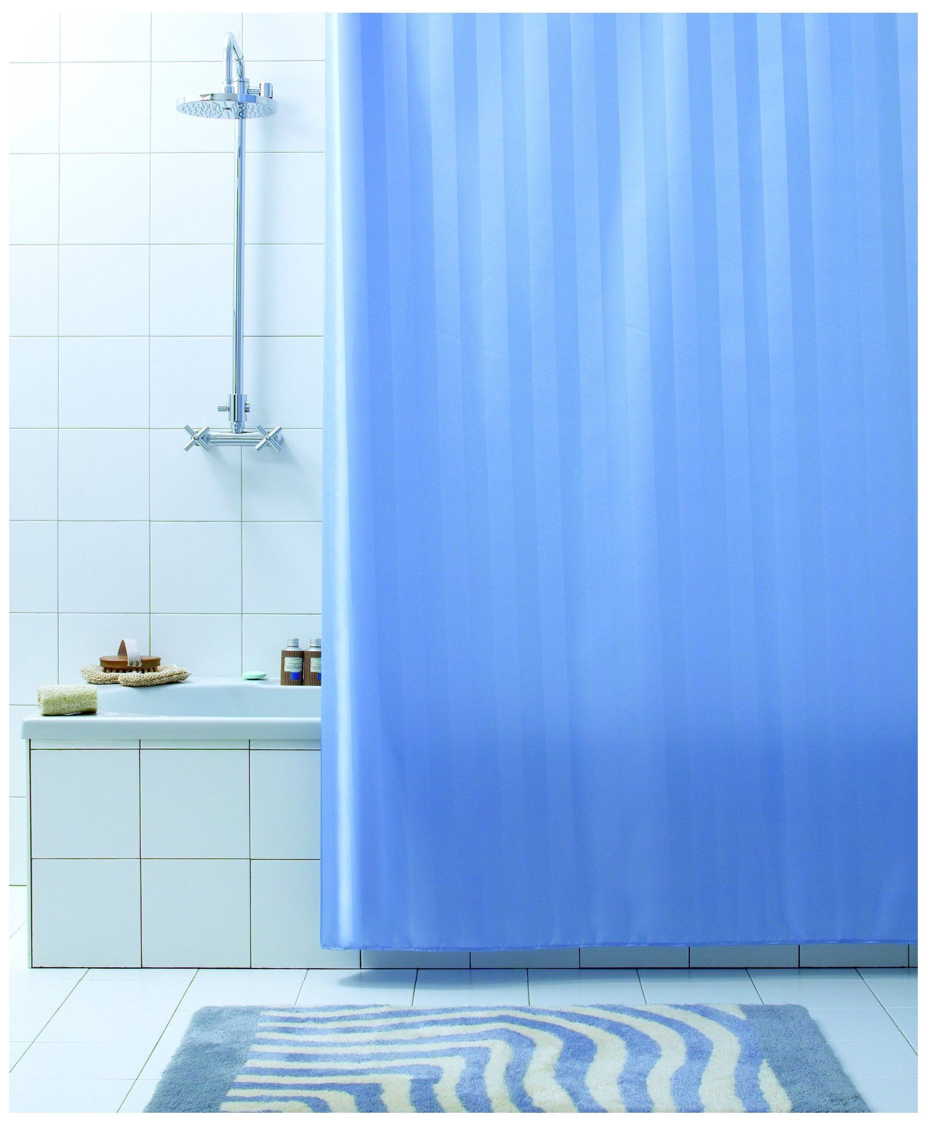 Изображение товара Штора для ванны Bacchetta Rigone 180х200 см синяя классический стиль