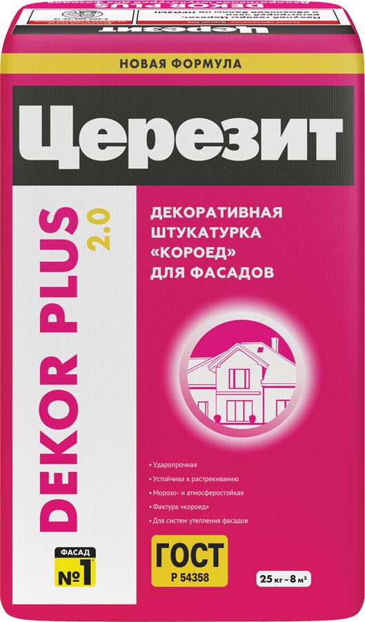 Изображение товара Штукатурка декоративная цементная Церезит Decor plus 25 кг