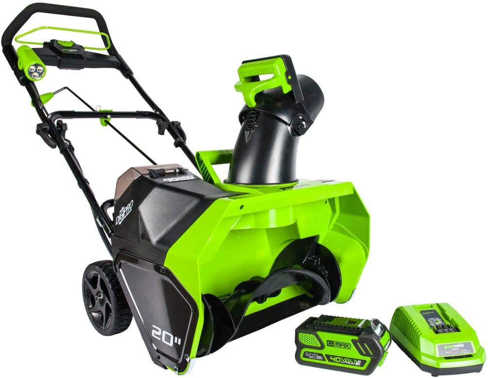 Изображение товара Снегоуборщик аккумуляторный Greenworks GD40STK4 2600607 АКБ 4Ач и ЗУ