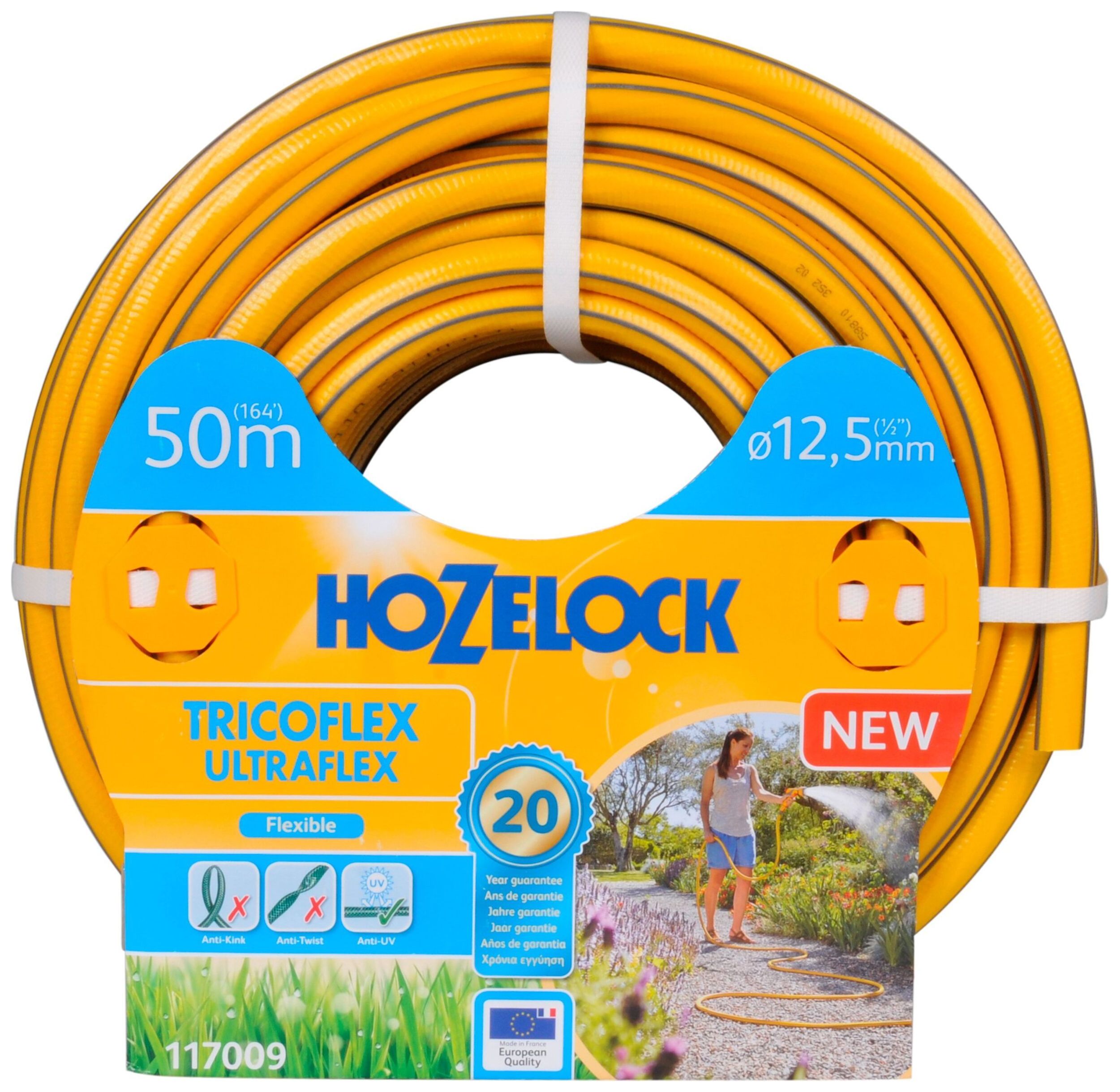 Изображение товара Гибкий армированный шланг для полива HOZELOCK Tricoflex Ultraflex 1/2 дюйма 50 м