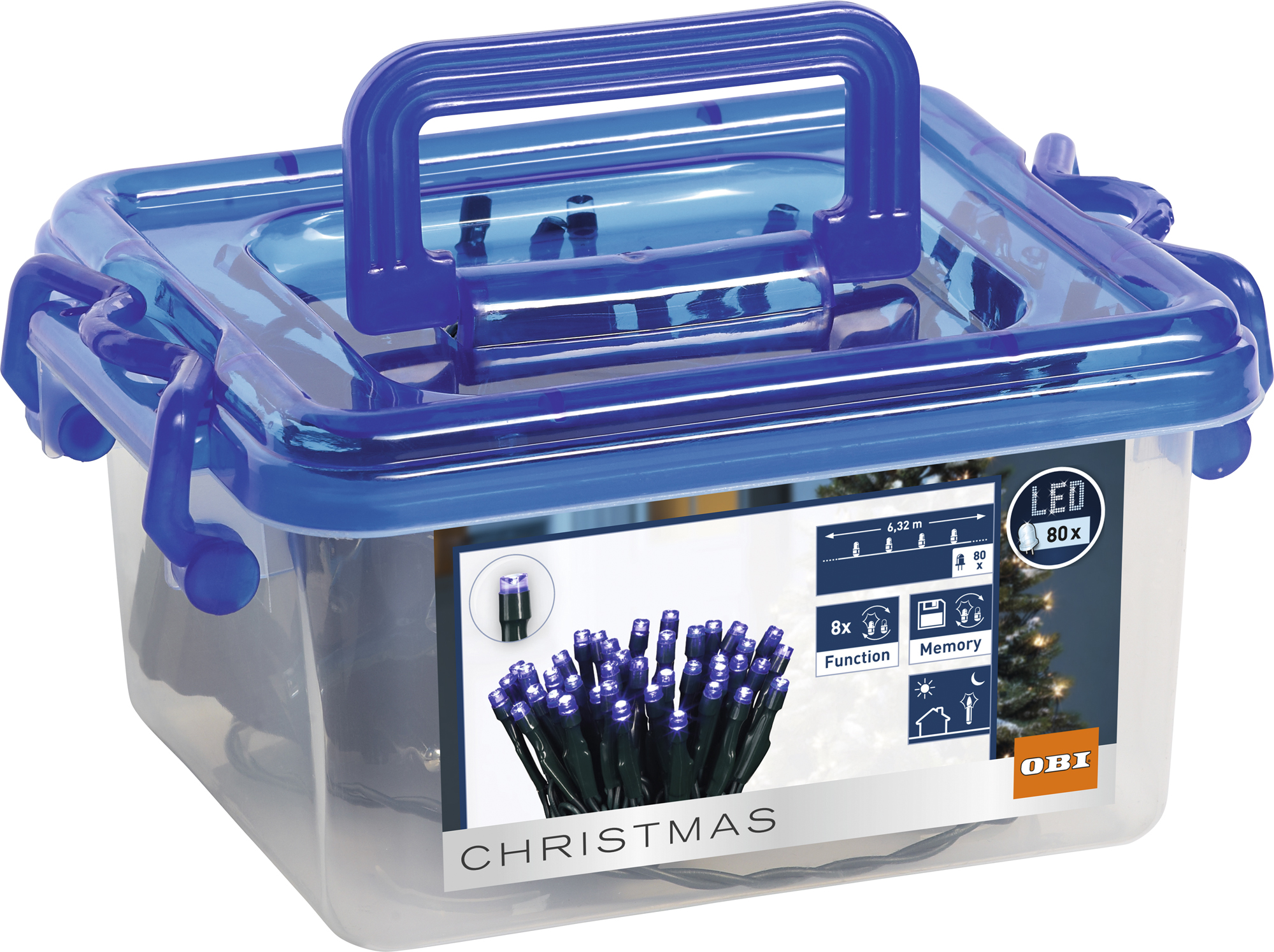 Изображение товара Уличная светодиодная гирлянда 80 LED синяя для праздничного декора