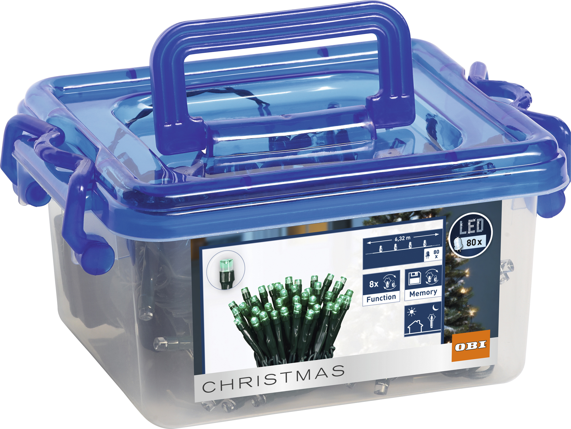 Изображение товара Уличная гирлянда с 80 LED зеленого цвета для праздничного декора