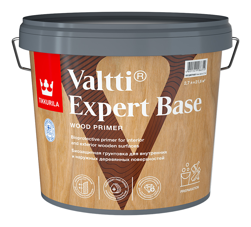 Изображение товара Пропитка Tikkurila Valtti Expert Base 2,7 л защитная для дерева