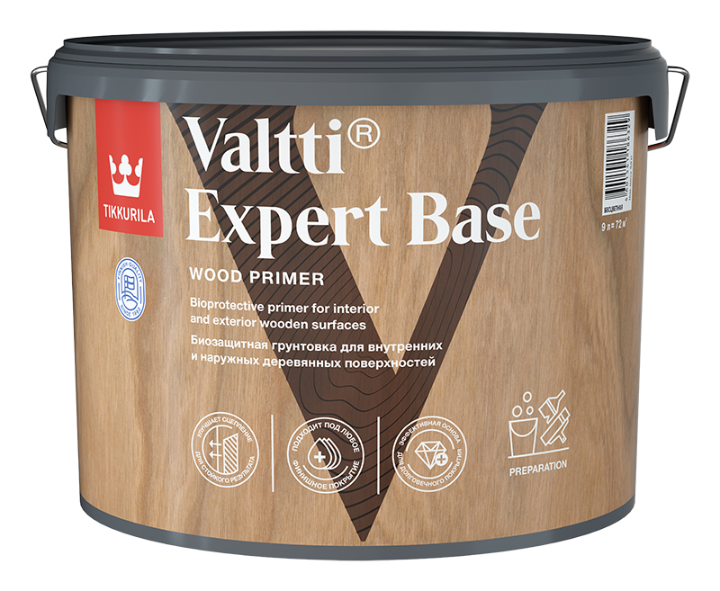 Изображение товара Пропитка Tikkurila Valtti Expert Base 9 л для дерева биозащита и предварительная обработка