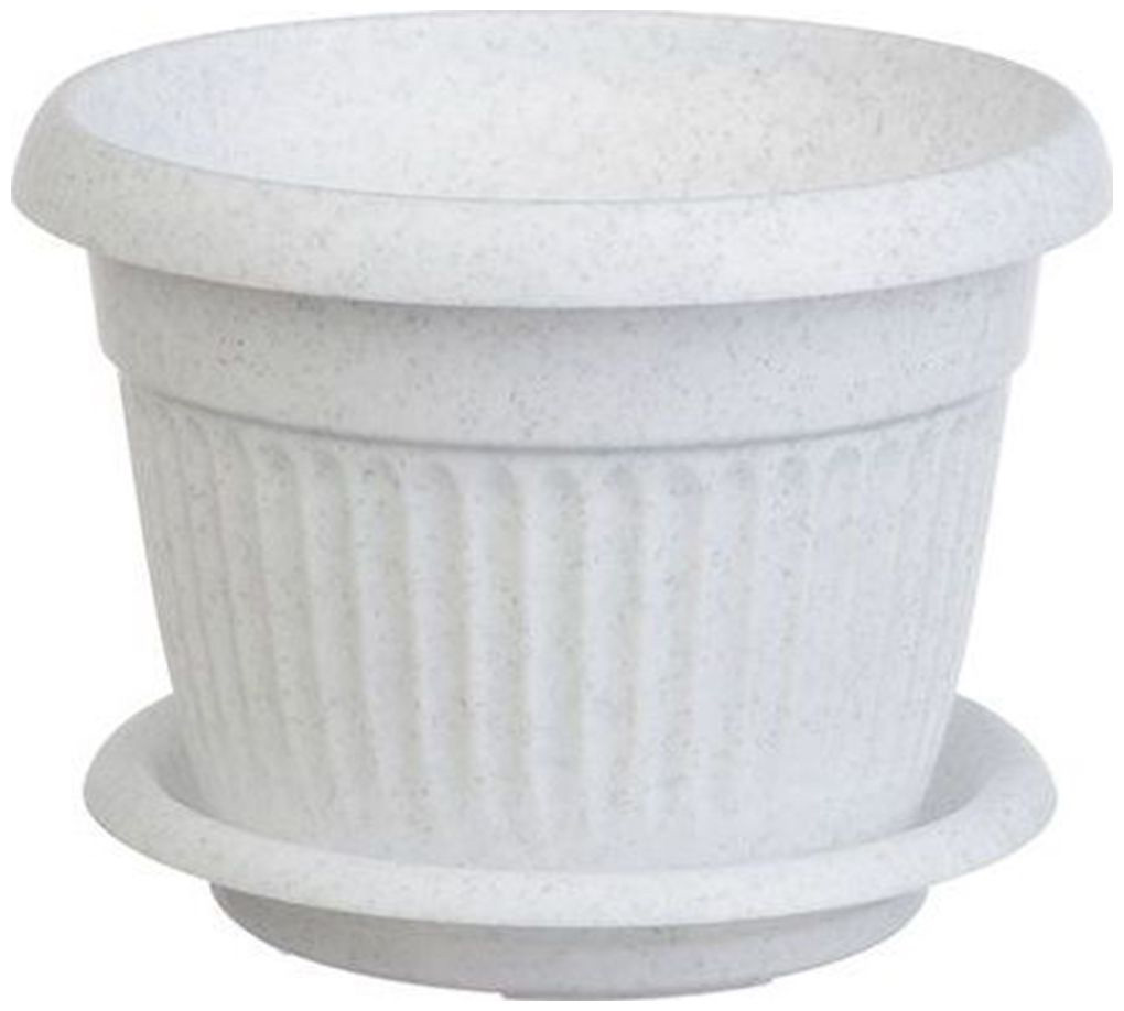 Изображение товара Кашпо IDEA Ливия d16 см 1,4 л полипропиленовое мраморное с поддоном