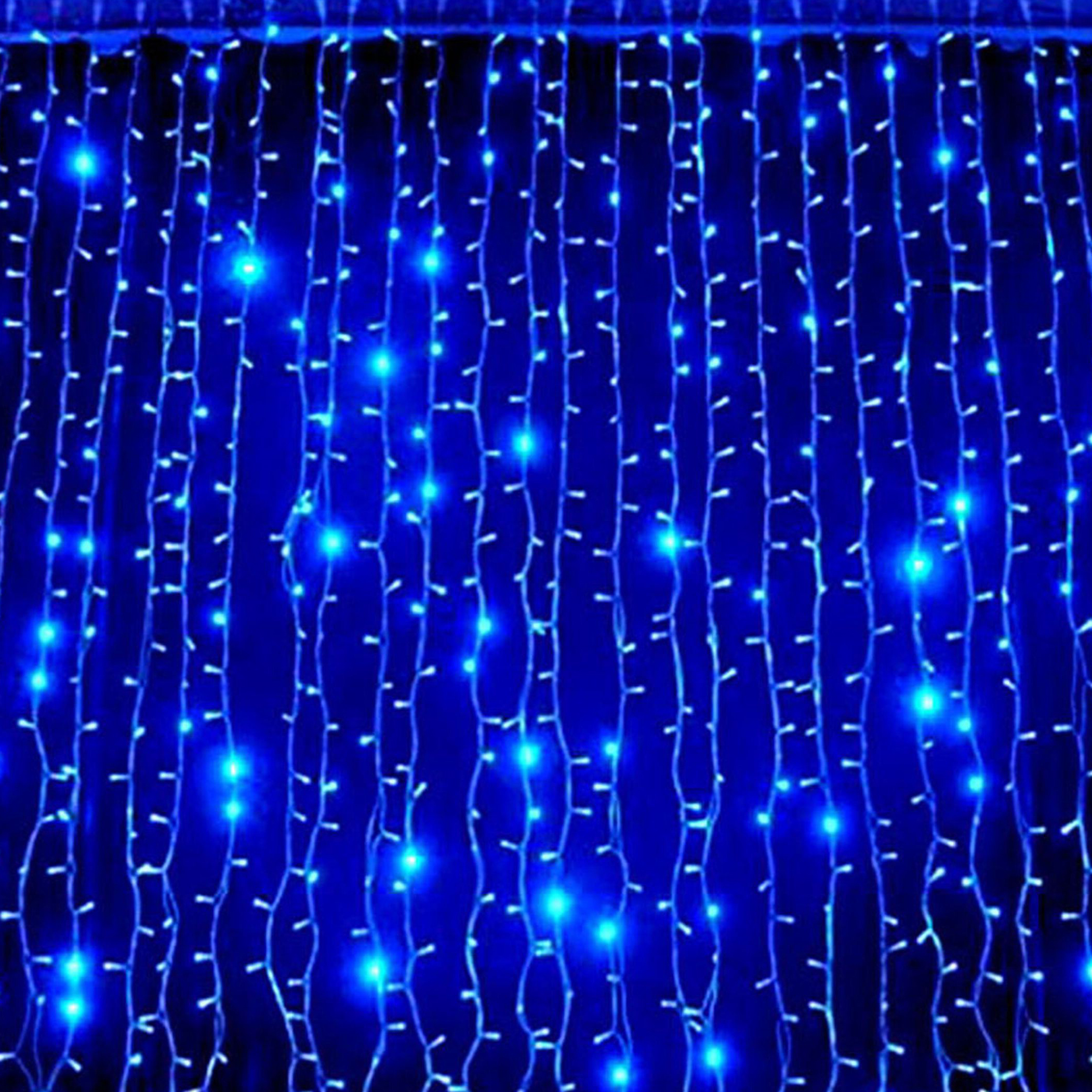 Изображение товара Гирлянда внешняя занавес 625 LED синий 2,5 м для уличного и внутреннего оформления