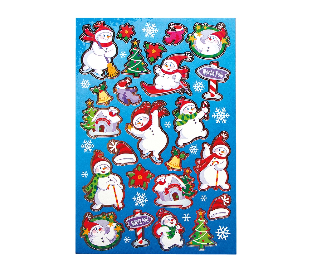 Изображение товара Наклейка новогодняя "Снеговик" в ассортименте 25 см