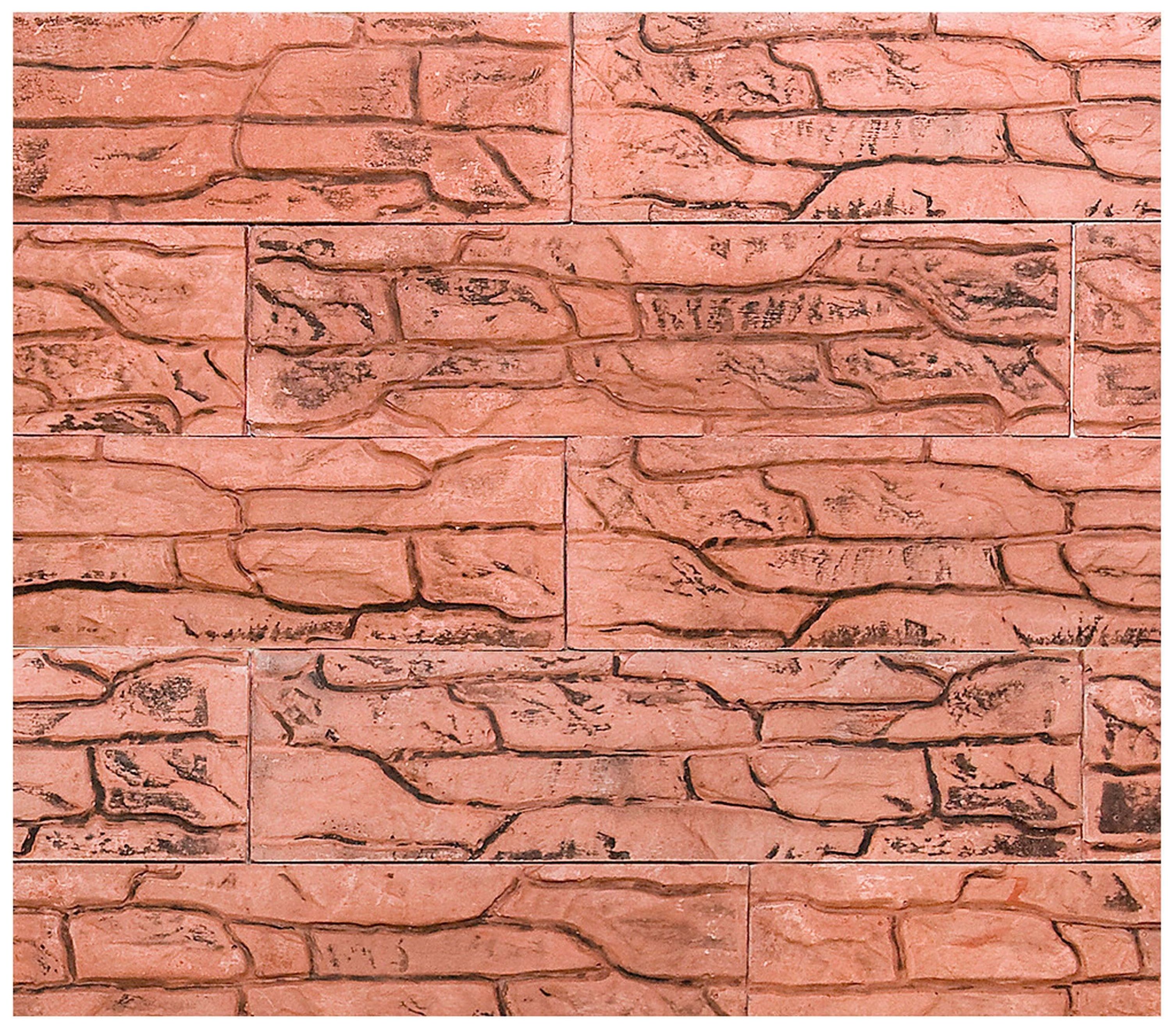 Изображение товара Гипсоцементная плитка Casa Vaga Пласт камень красно-черная 33х8,5 см