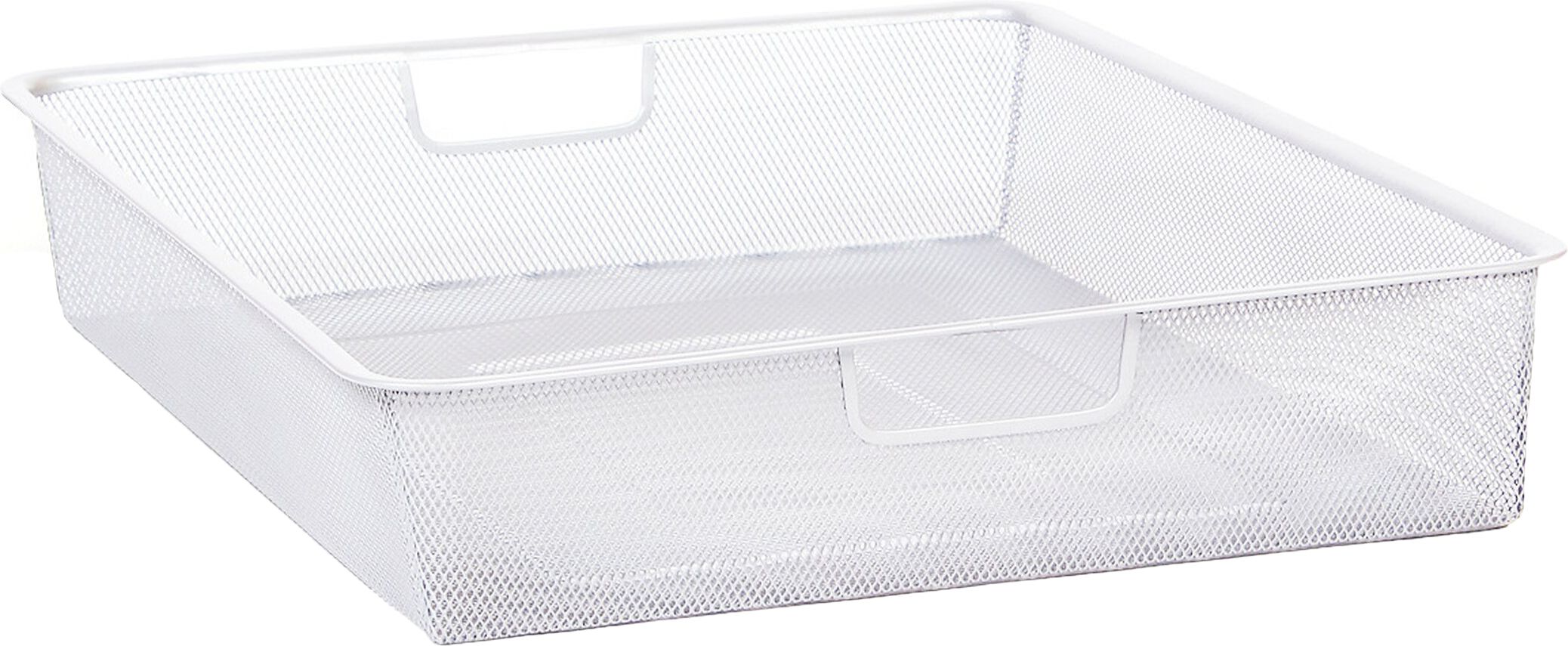 Изображение товара Металлическая корзина Larvij белая 555х410х85 мм для гардеробной