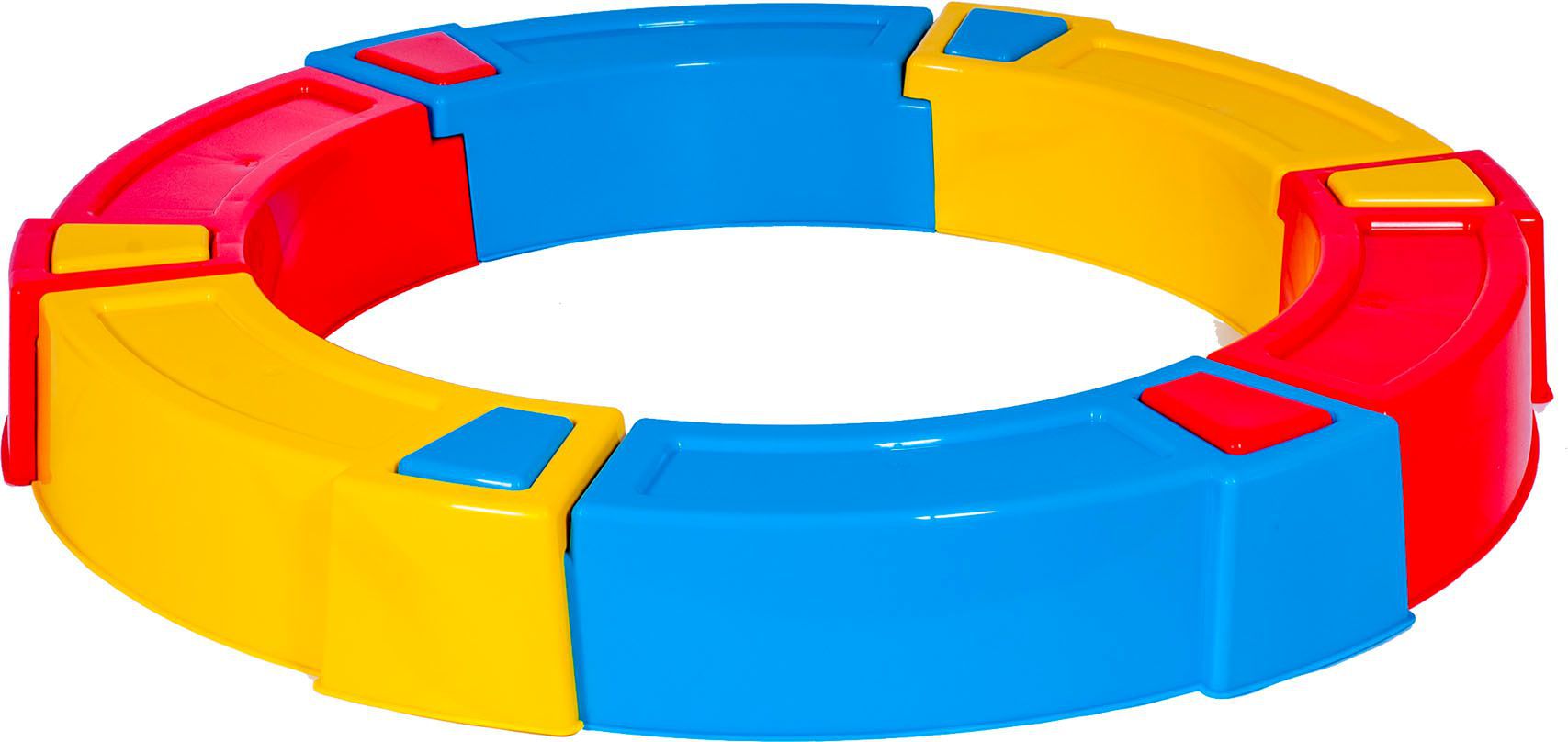 Изображение товара Детская пластиковая песочница 130х130х17 см с чехлом и сборной конструкцией