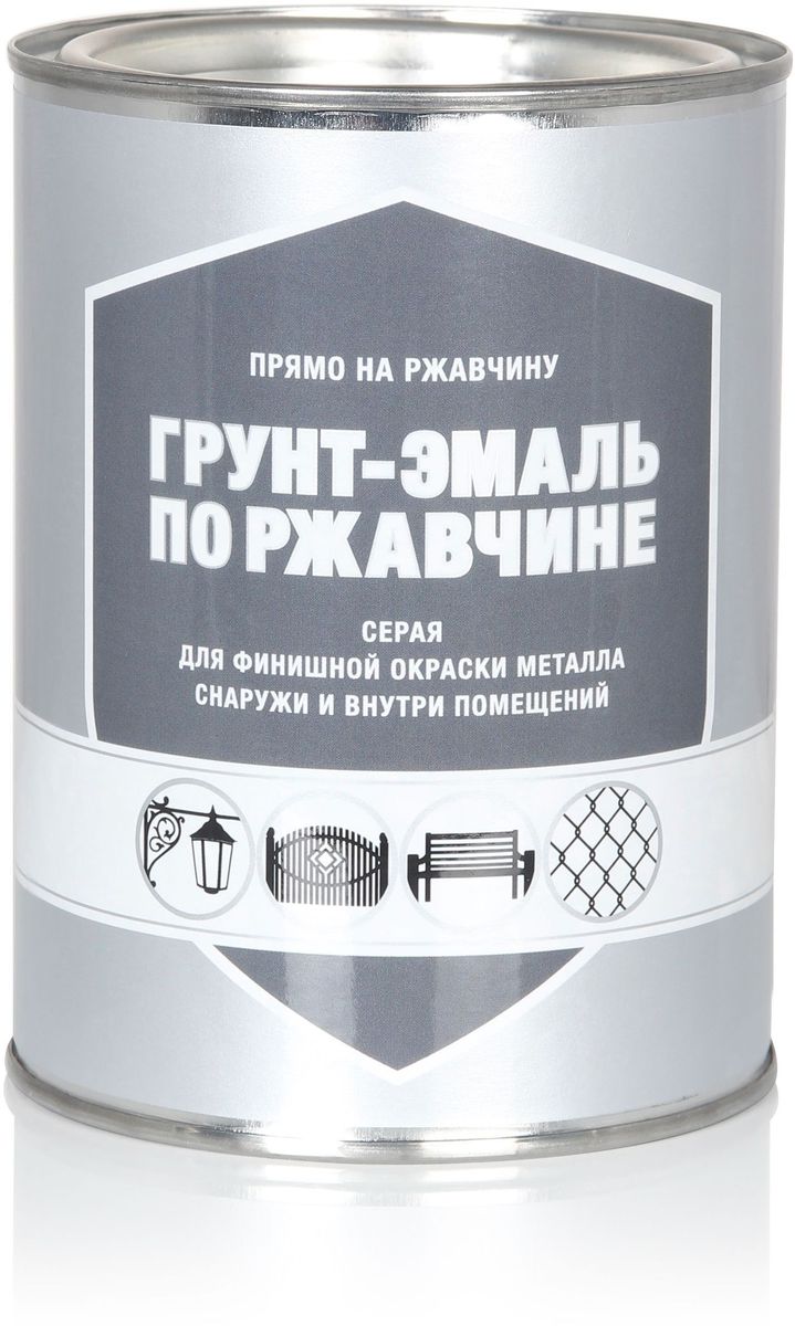 Изображение товара Эмаль по ржавчине глянцевая серая 0,8 кг