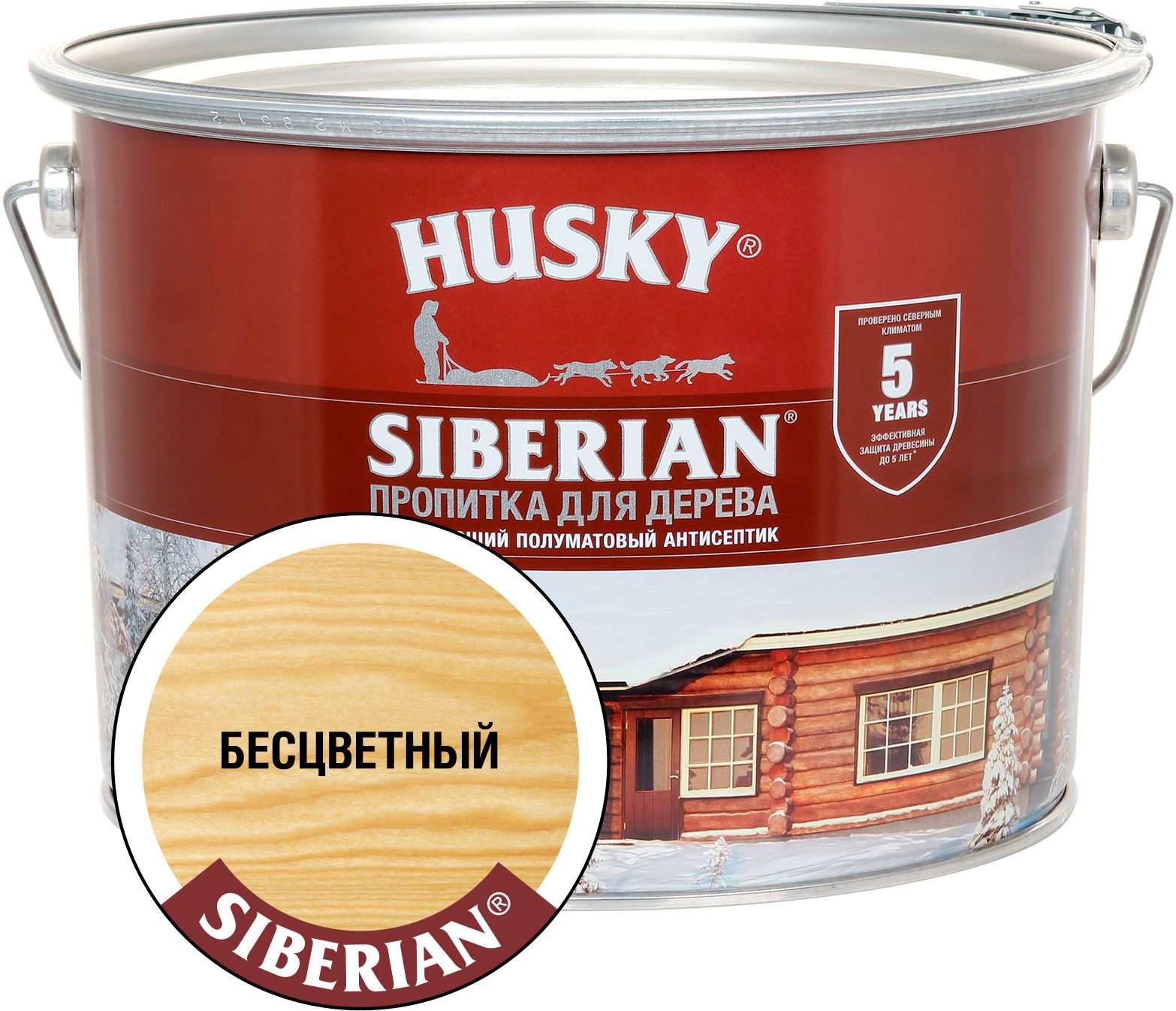 Изображение товара Антисептик HUSKY Siberian бесцветный 9 л полуматовый
