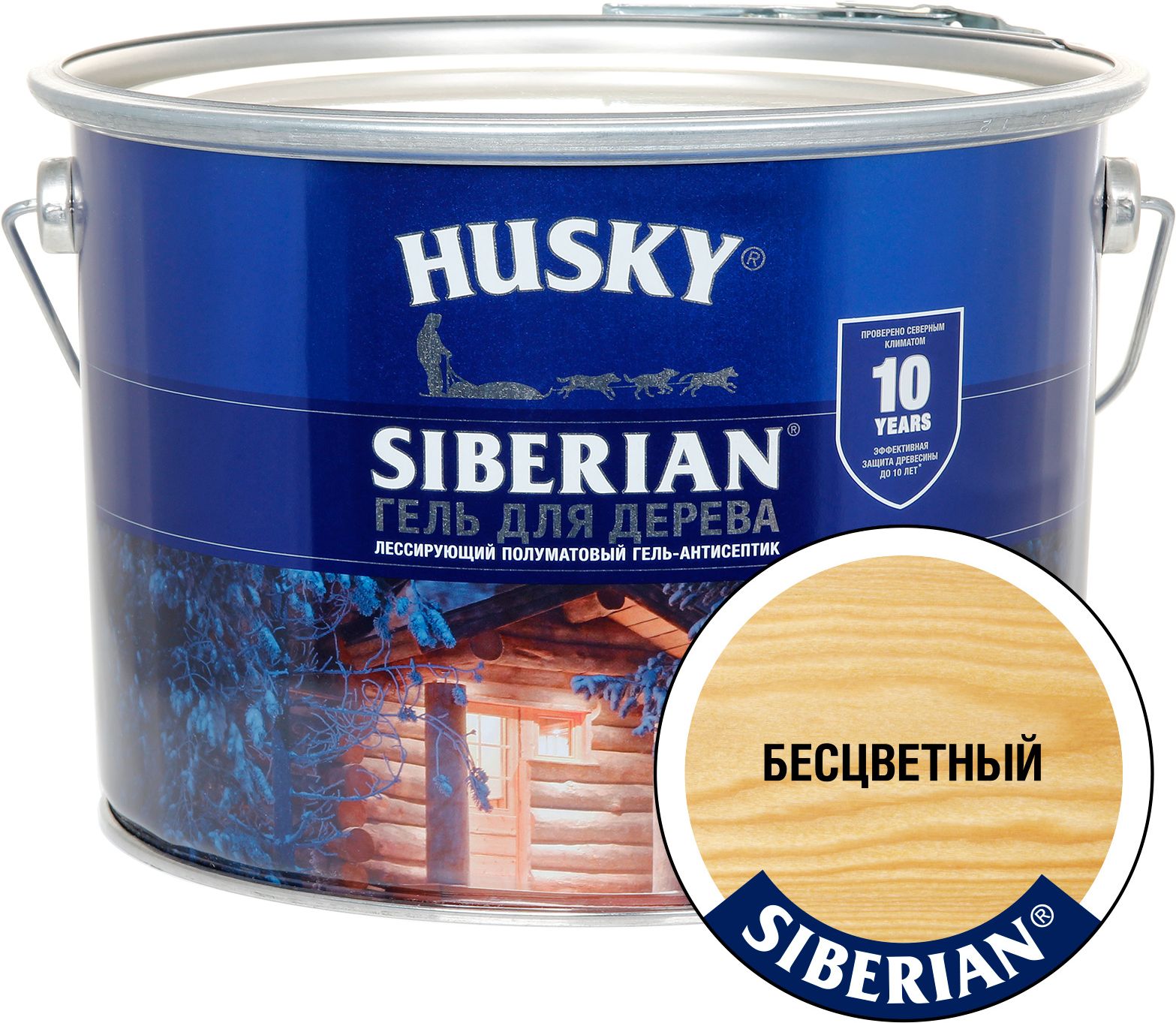 Изображение товара Антисептик-гель HUSKY Siberian бесцветный 9 л для защиты дерева
