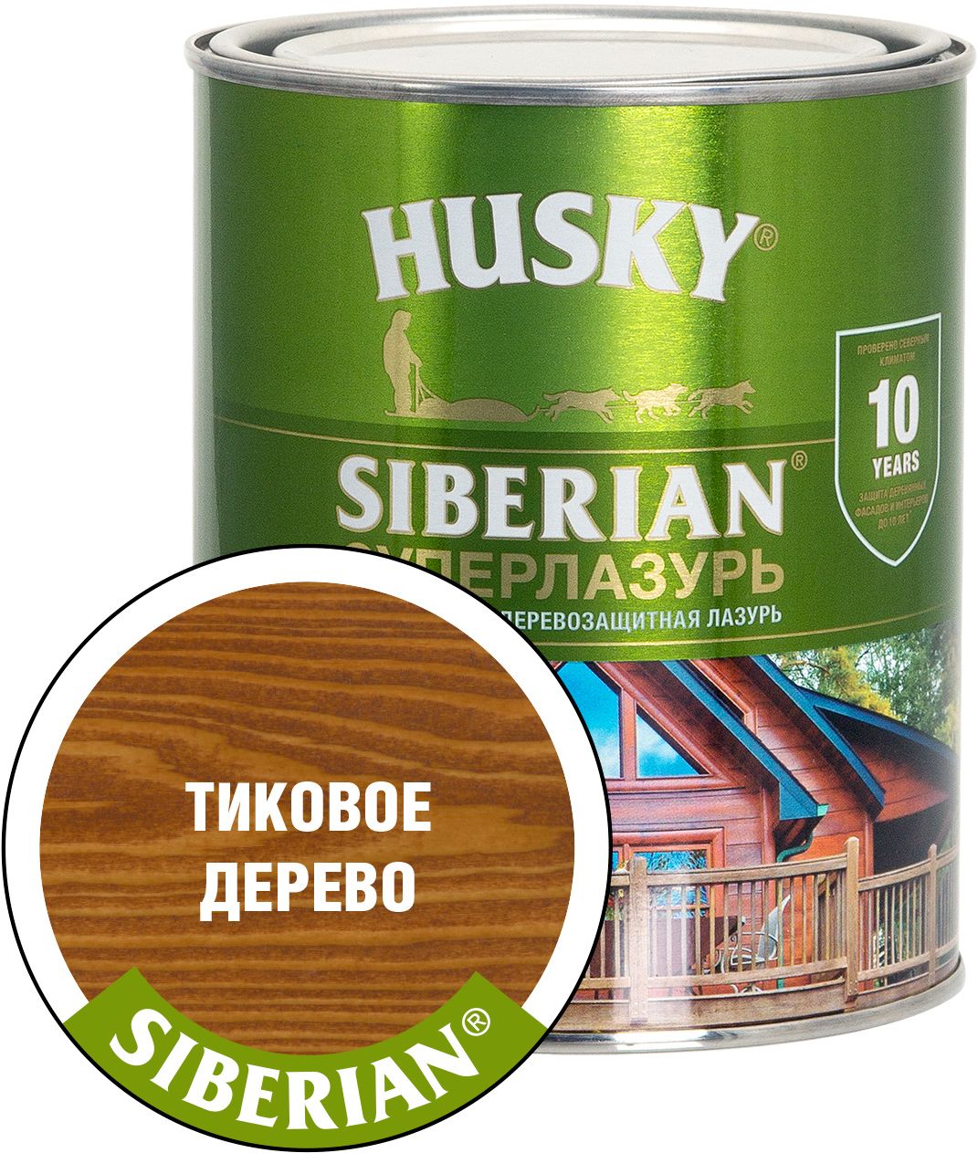 Изображение товара Антисептик HUSKY Siberian дерево тик 0,9 л полуглянцевый