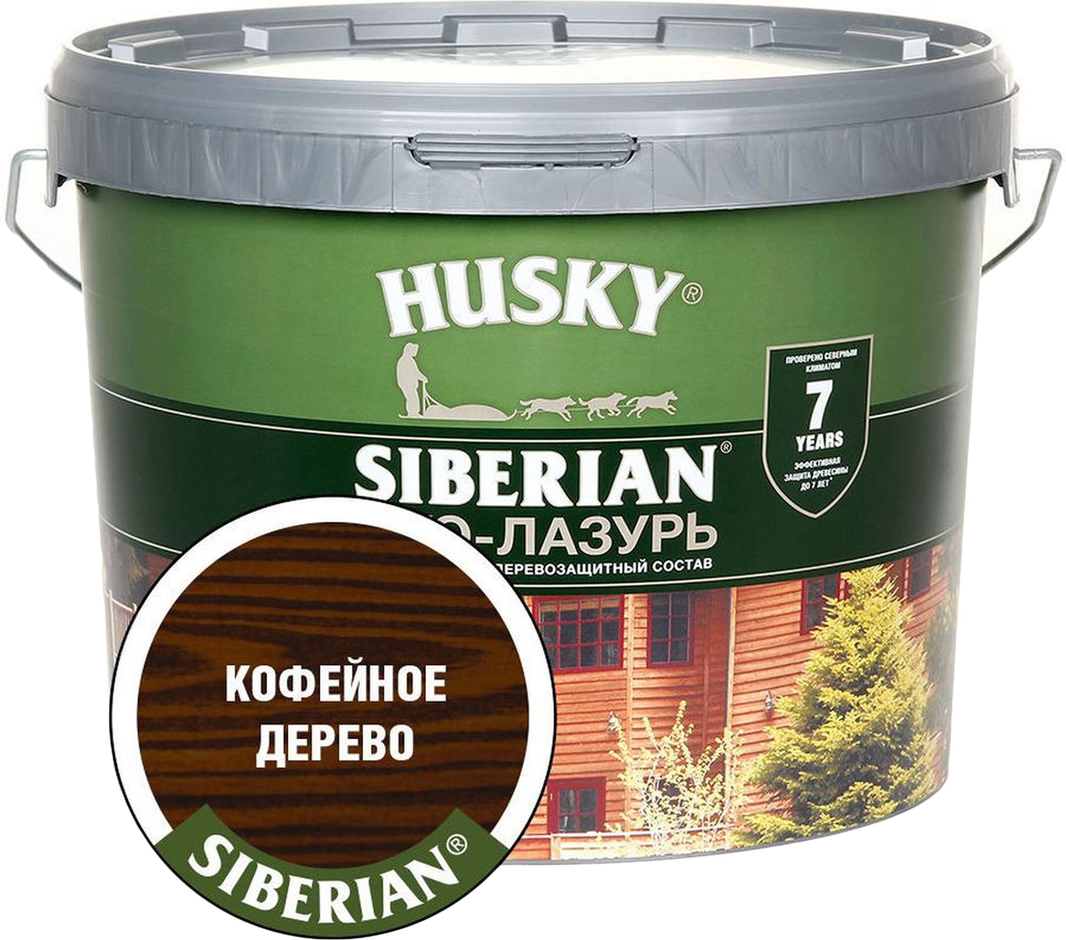 Изображение товара Экологическая лазурь HUSKY Siberian 9 л полуматовая для дерева