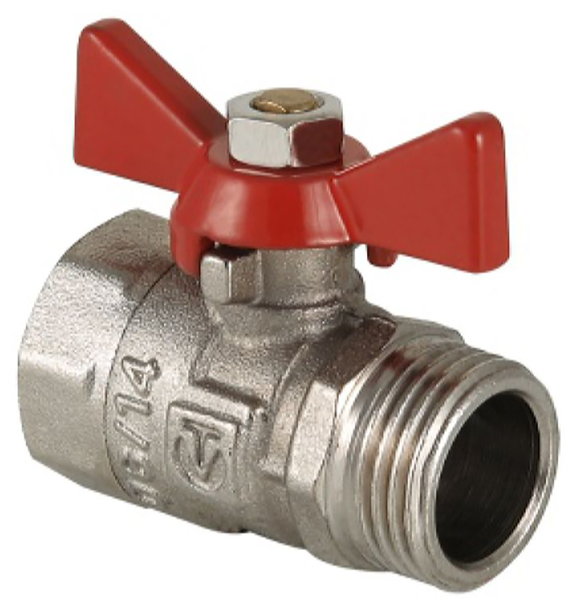 Изображение товара Кран шаровый латунь никелированный VALTEC COMPACT VT.093 1/2"