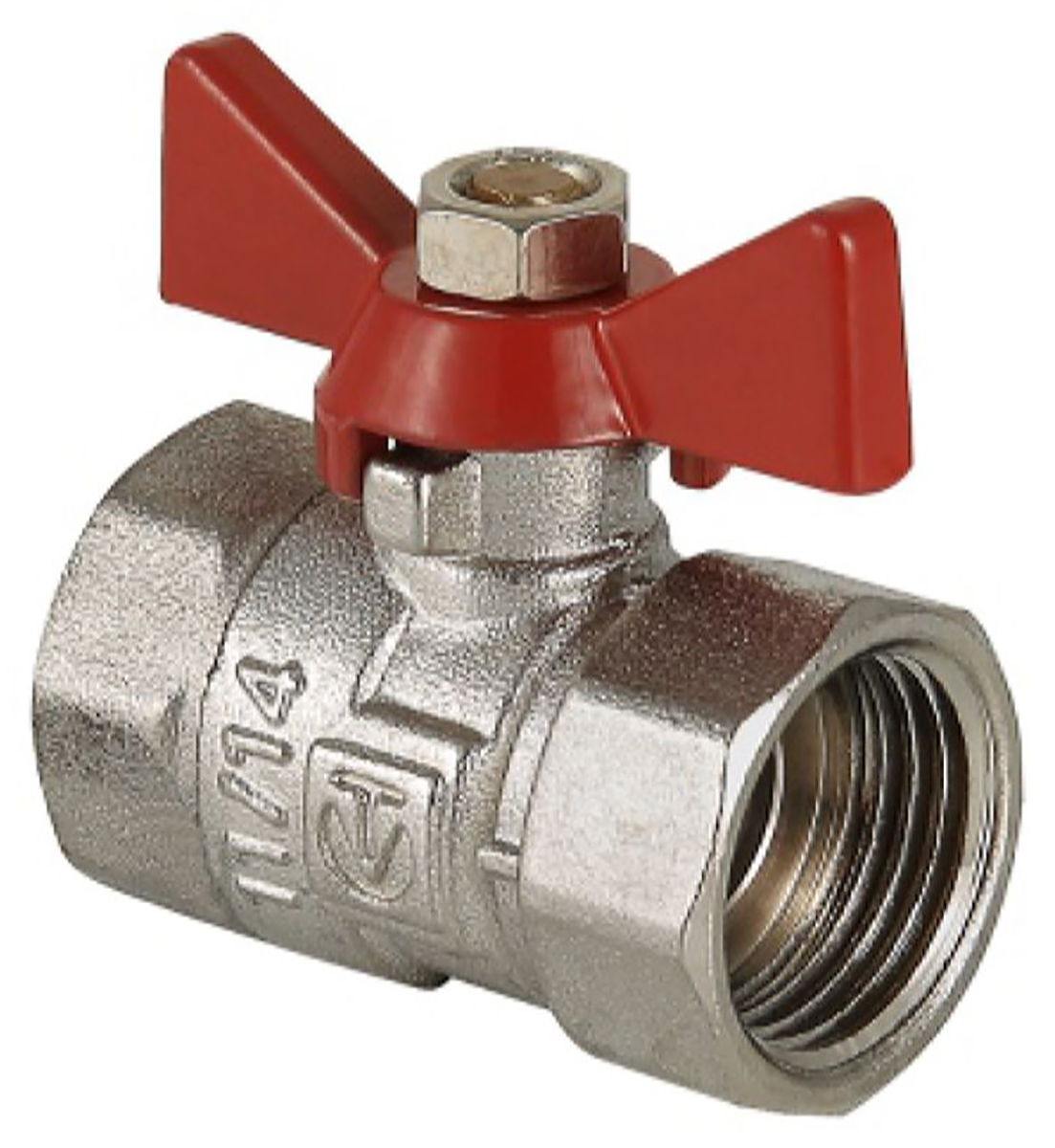Изображение товара Кран шаровый латунь никелированный VALTEC COMPACT VT.092 1/2" с внутренней резьбой