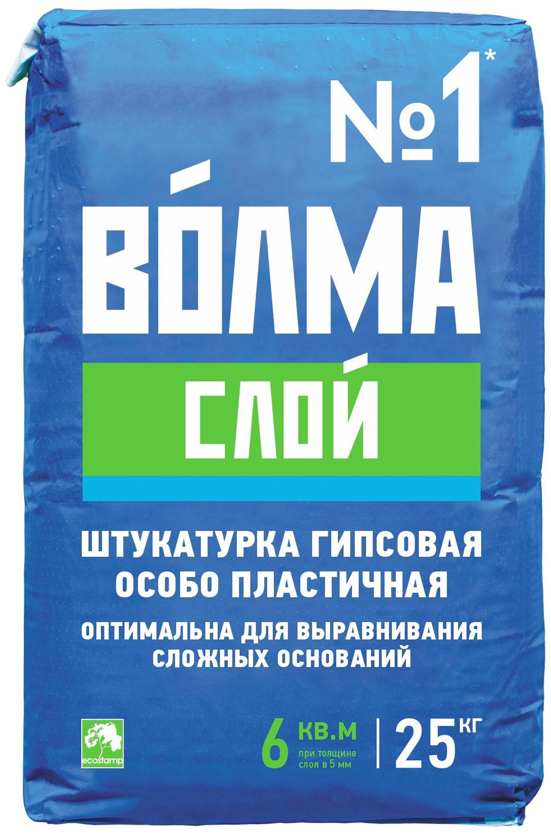 Изображение товара Гипсовая штукатурка Волма-слой светло-серая 25 кг для стен и потолков