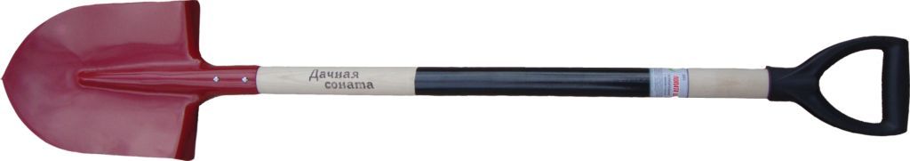 Изображение товара Штыковая лопата с черенком с V-ручкой красная/серая