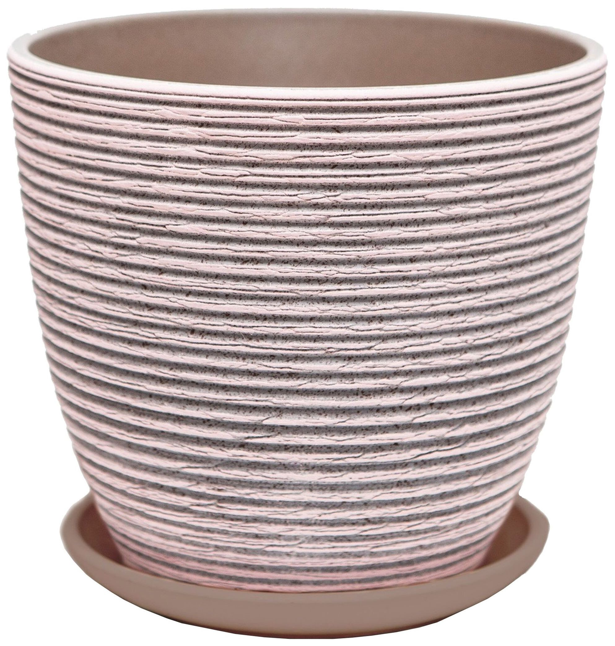 Изображение товара Горшок d15 см керамический розово-серый с поддоном