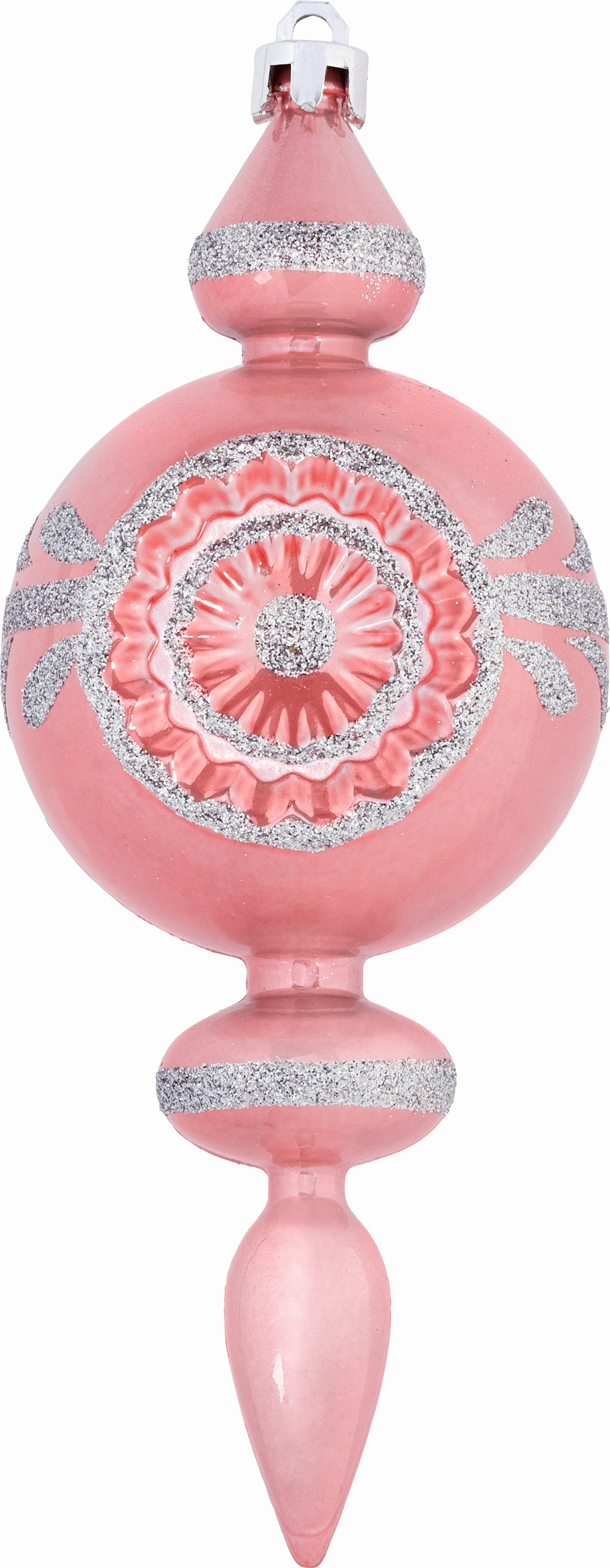 Изображение товара Набор ёлочных игрушек розовый и серебристый 2 шт. 16,5 см