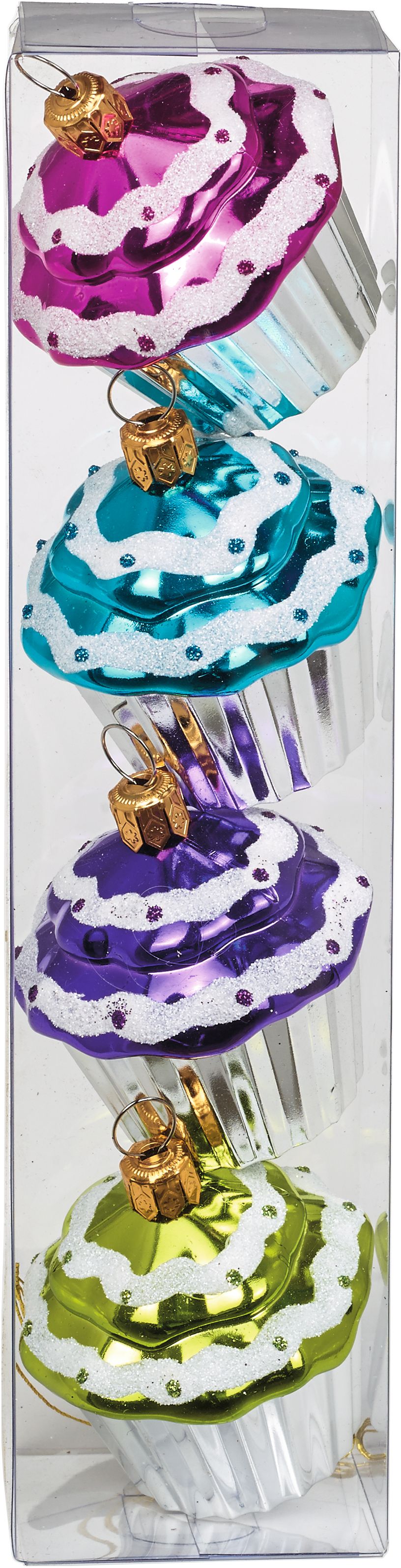 Изображение товара Набор ёлочных игрушек Кекс 5 см 4 шт - новогодние украшения для елки