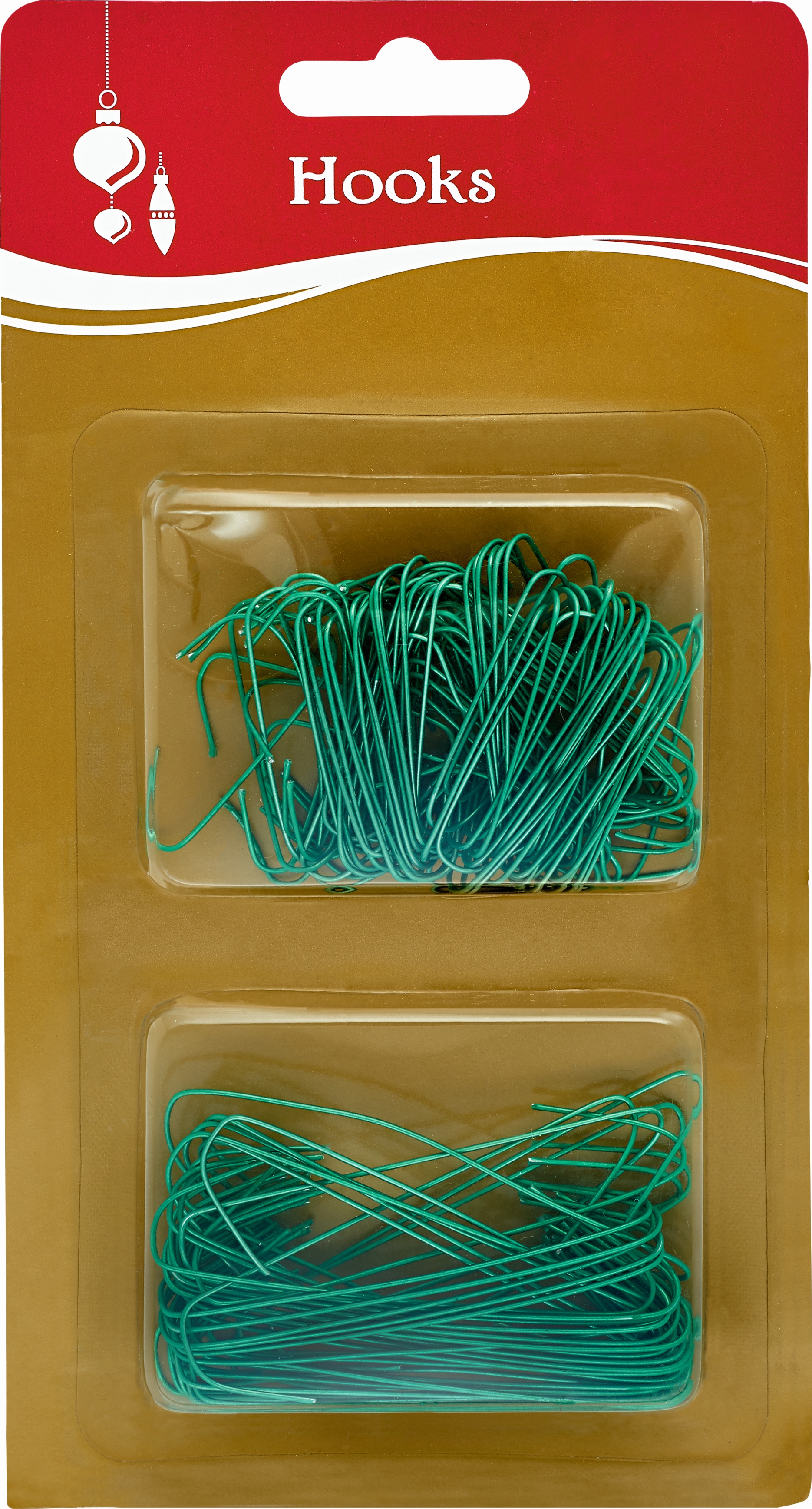 Изображение товара Крючки для елочных игрушек зеленые 3,8 см, 6,3 см