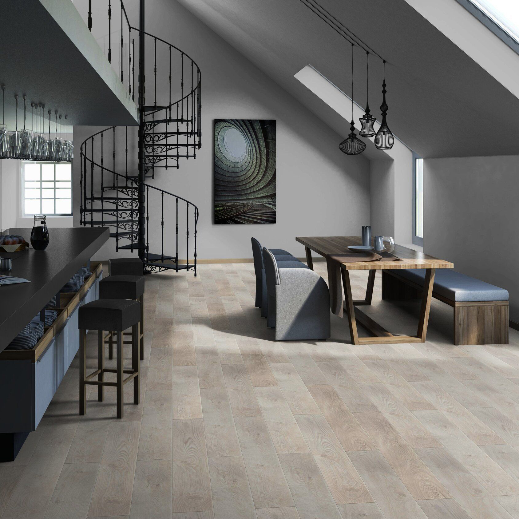 Изображение товара Ламинат Tarkett Дуб белый 33 класс 9 мм 1,754 м²