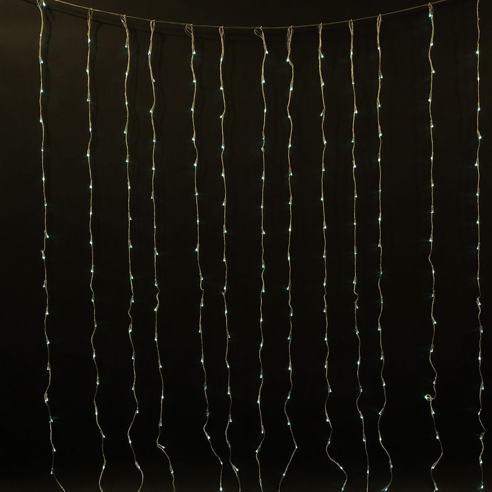 Изображение товара Гирлянда внутреняя занавес SH LIGHTS 300 LED белый 1,5 м с эффектом водопада