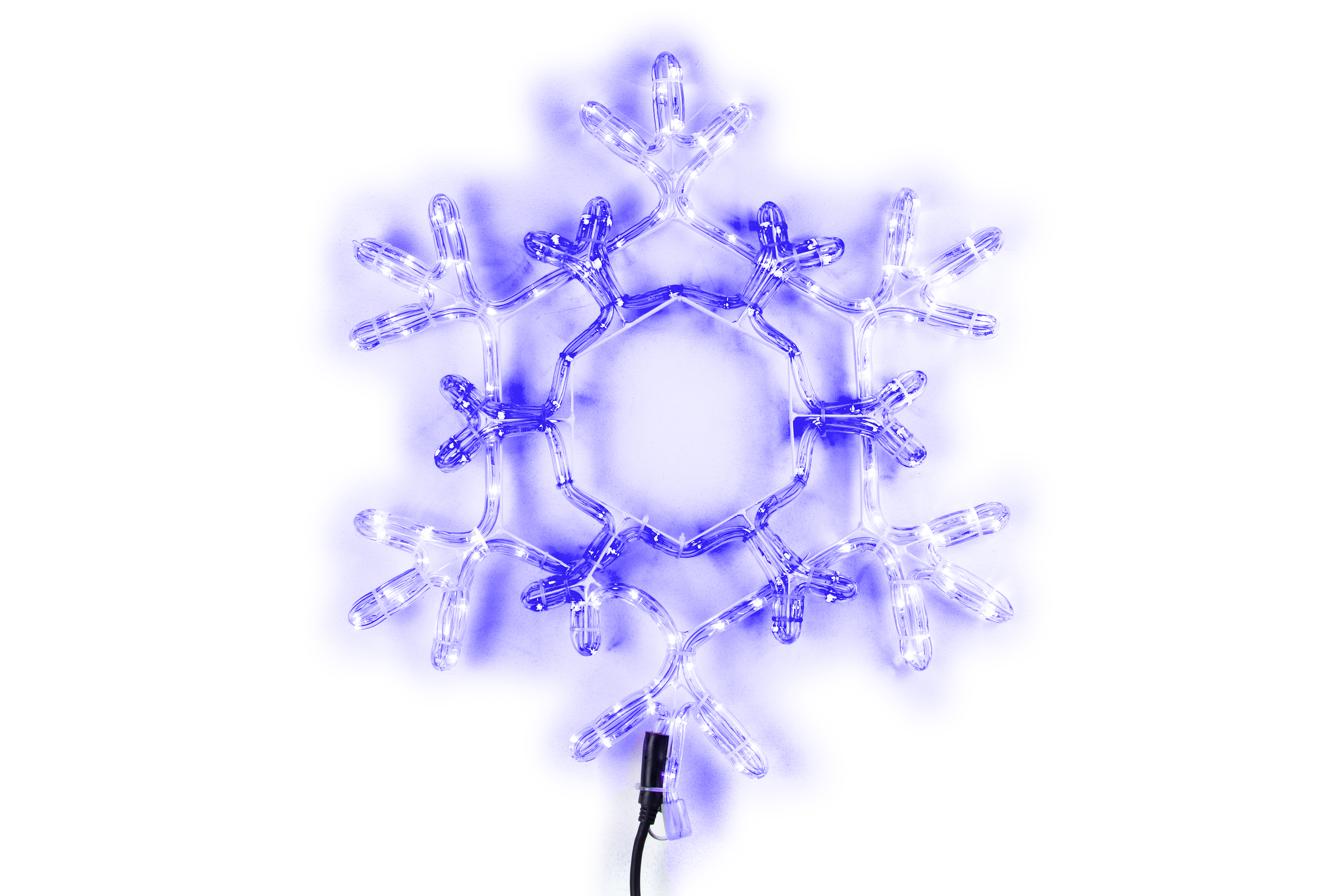 Изображение товара Световая фигура Снежинка 204 LED 52 см сине-белый для наружного и внутреннего оформления