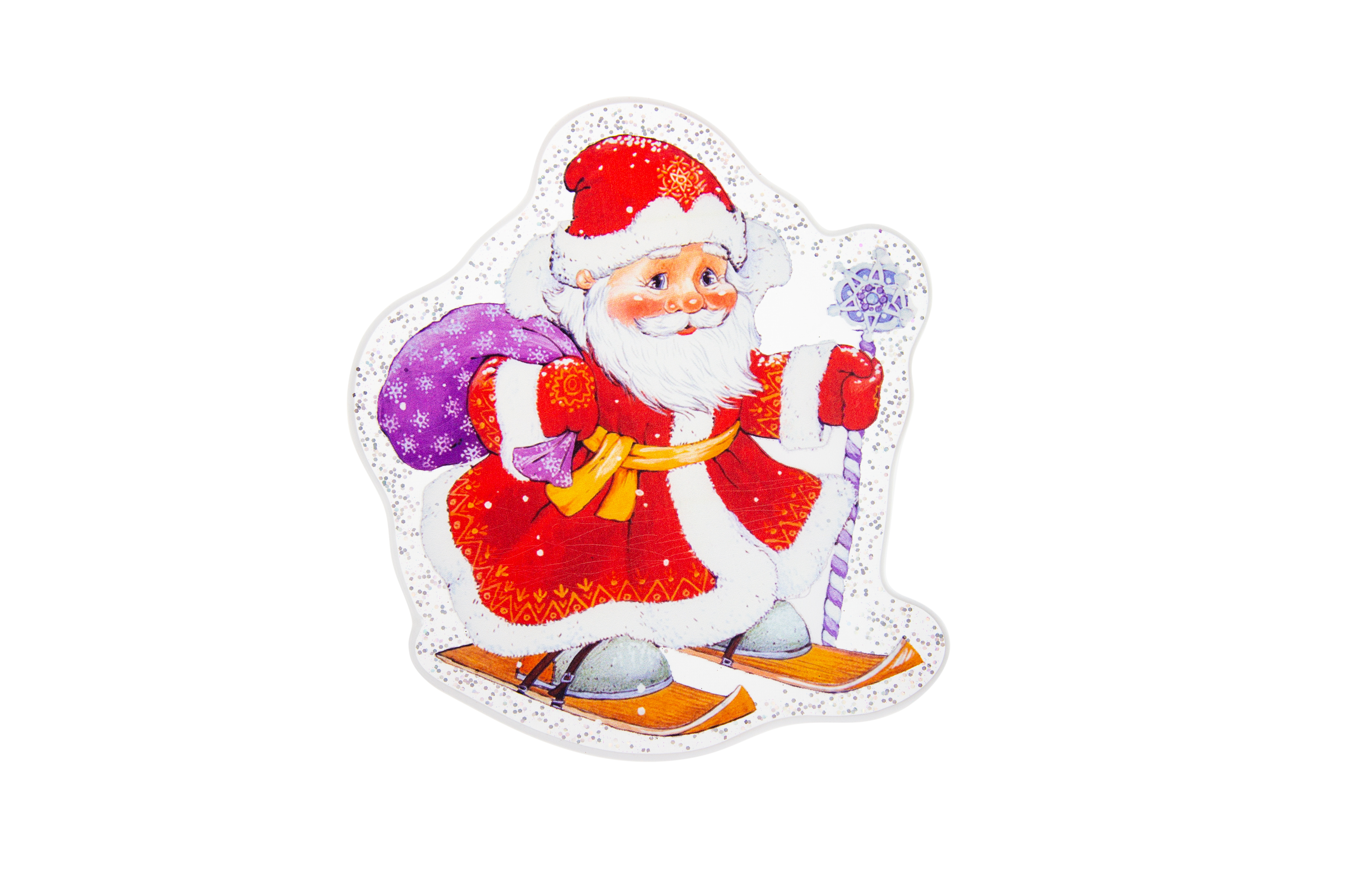 Изображение товара Новогодняя наклейка на окно 20х20 см витраж из пвх в ассортименте