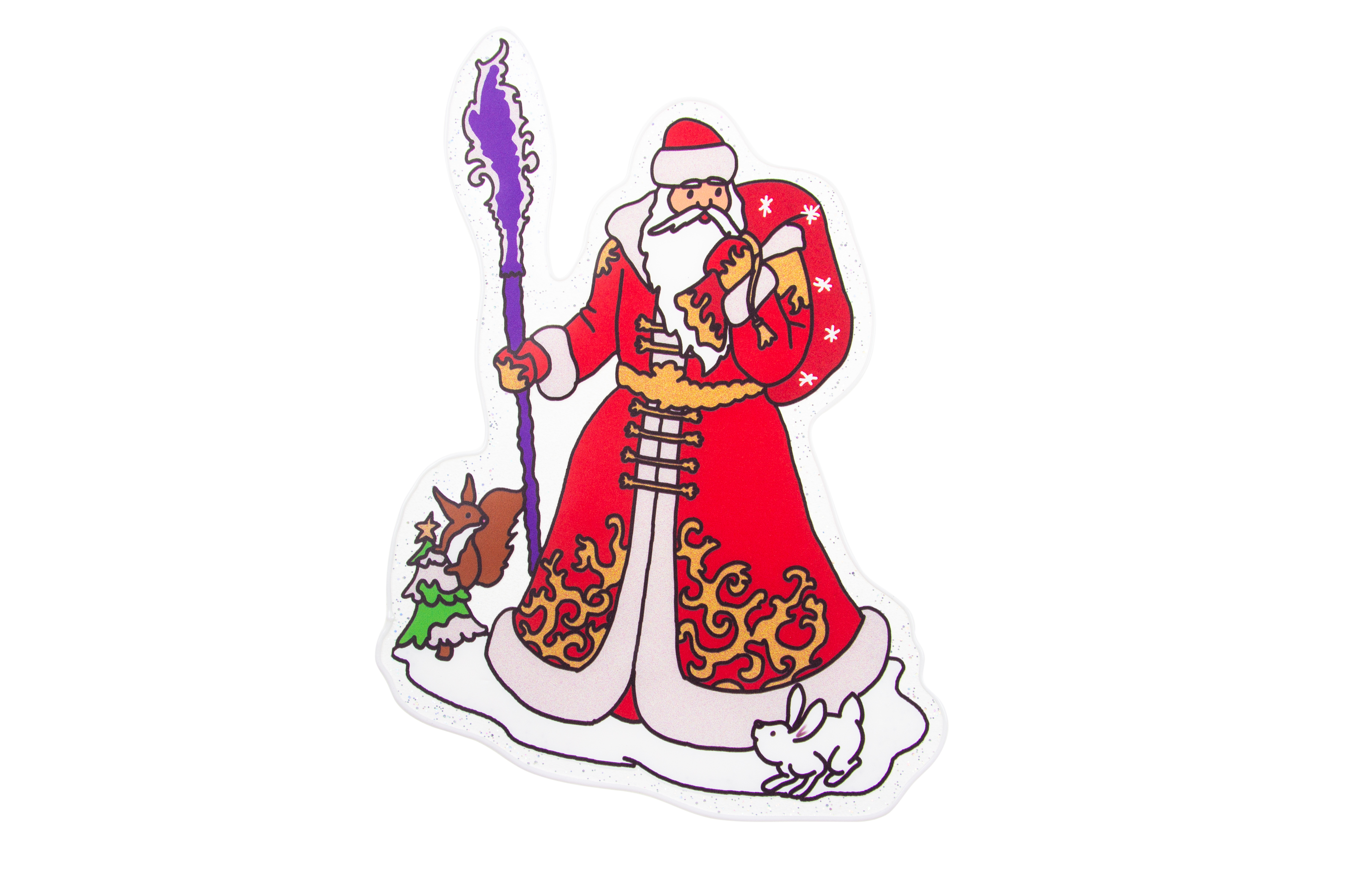 Изображение товара Наклейка на окно Дед Мороз 25х33 см новогоднее украшение из пвх витраж