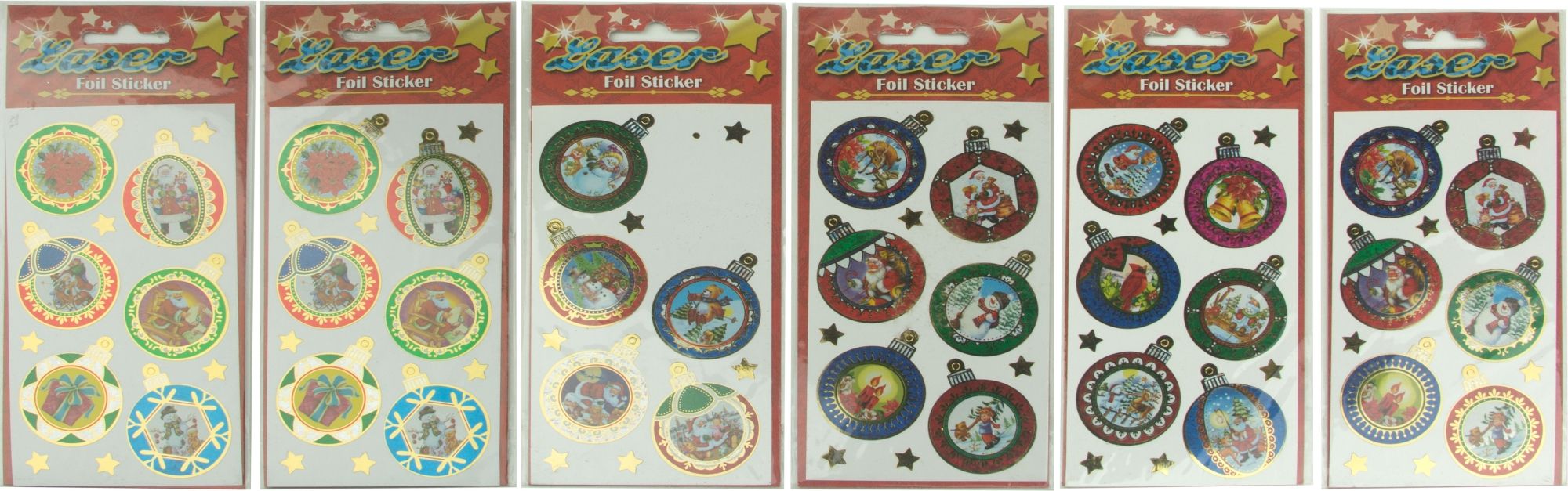 Изображение товара Наклейка шары 8х14,5 см новогодние для украшения помещений и подарков