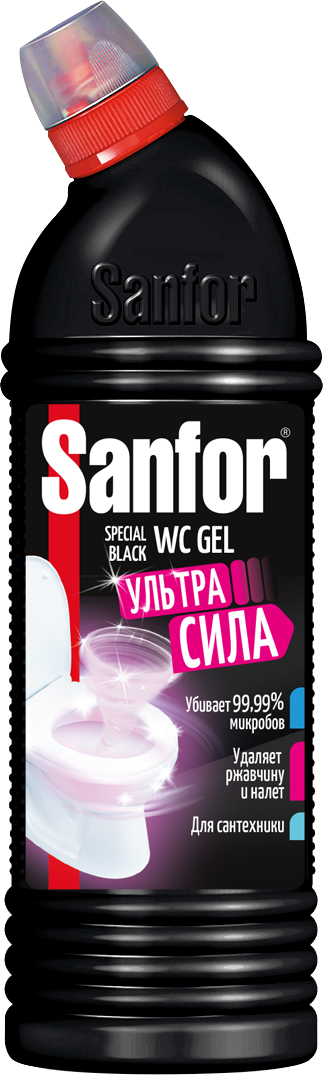 Изображение товара Средство Sanfor Special Black для унитаза и сантехники 750 г