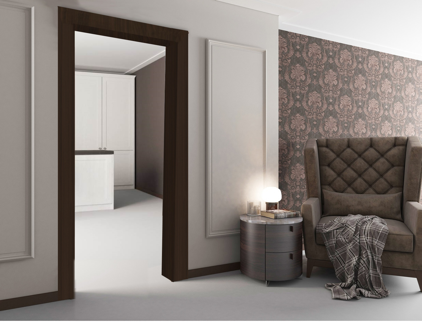 Изображение товара Портал дверной Verda орех итальянский распашной 120 мм -2