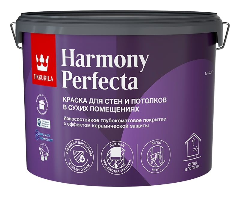 Изображение товара Краска интерьерная Tikkurila Harmony Perfecta глубокоматовая база C 9л