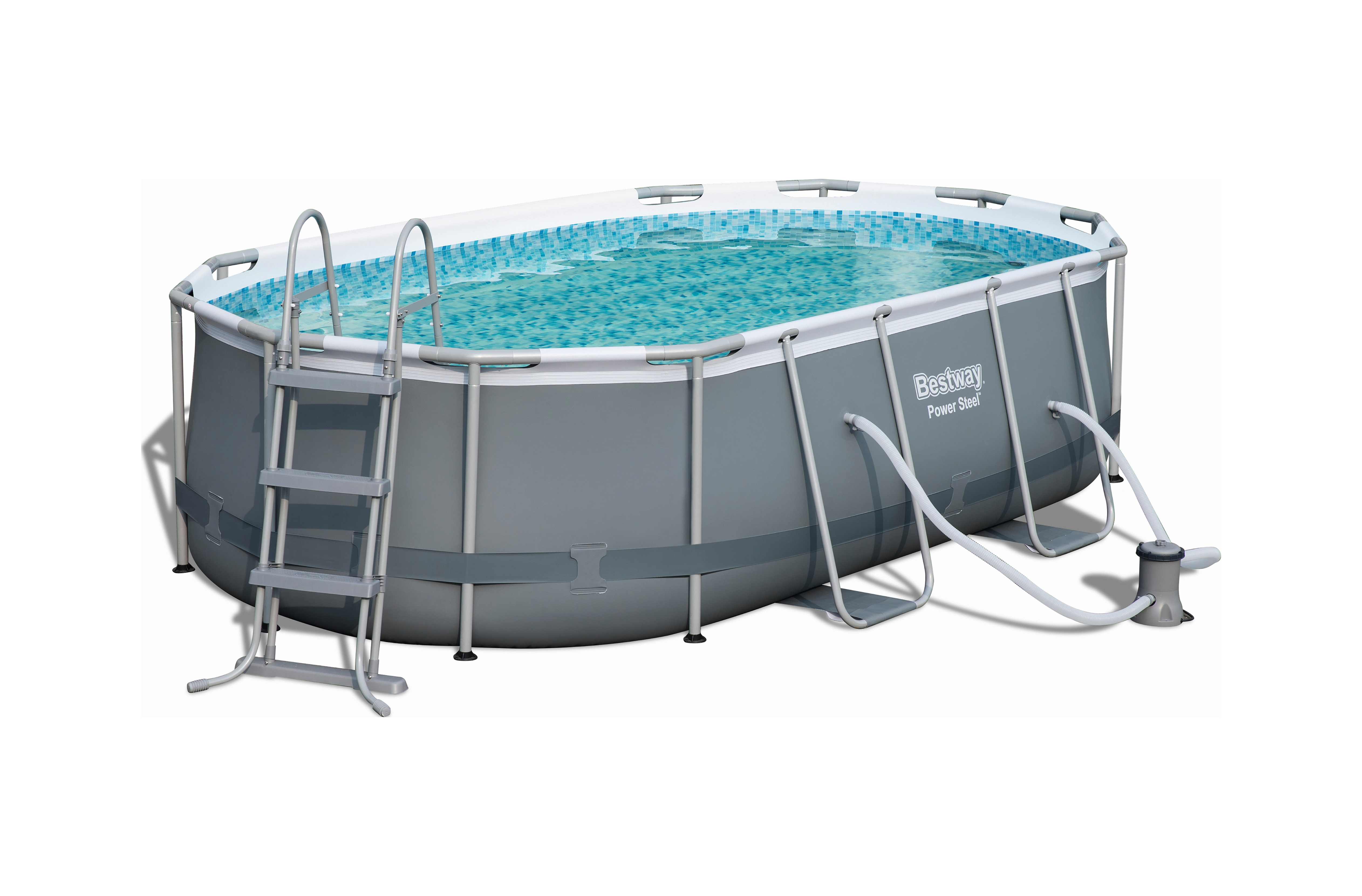 Изображение товара Каркасный овальный бассейн Bestway 424х250х100 см для дачи и двора